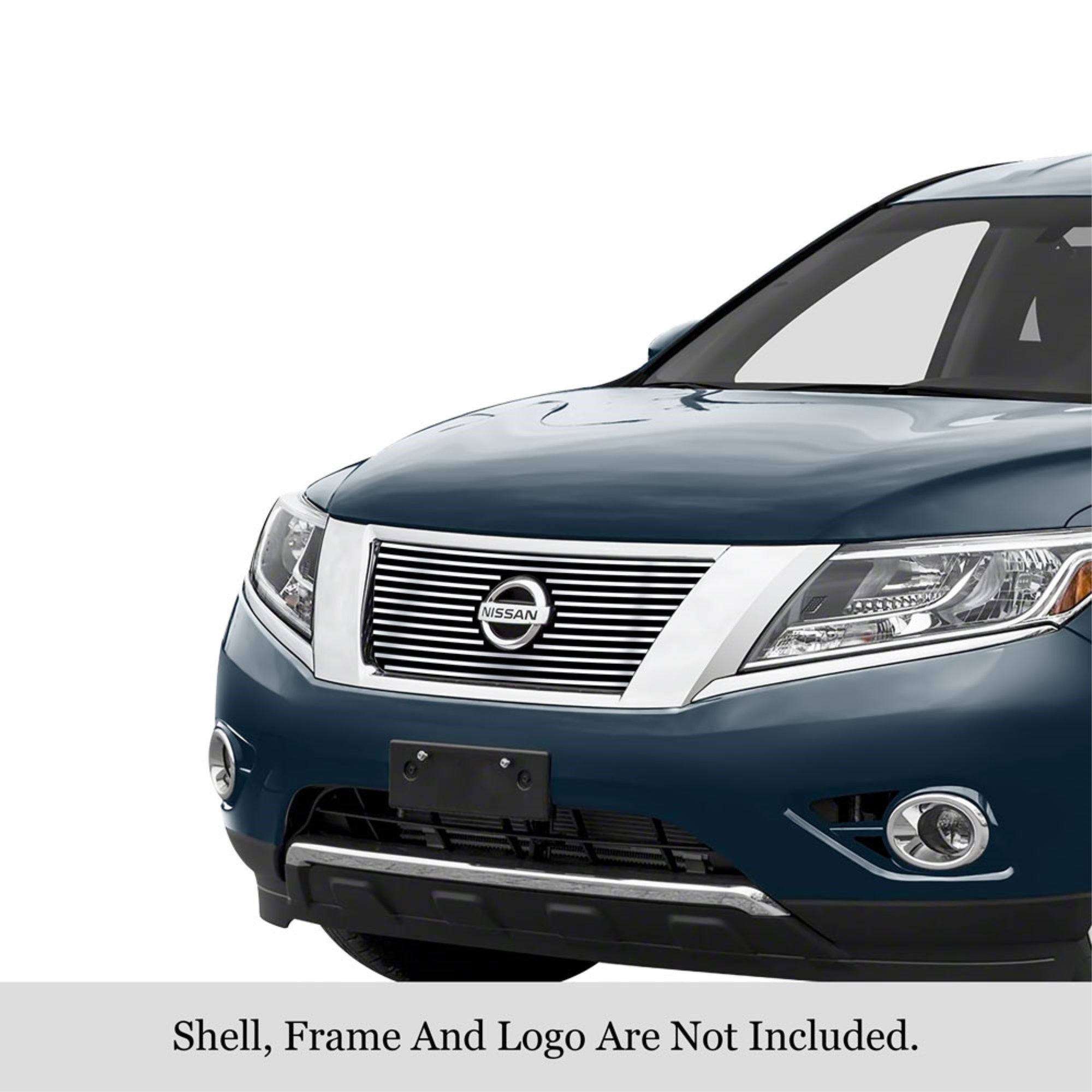 2013-2016 Nissan Pathfinder Stainless Steel Silver Hairline Finish Finish 8X6 Horizontal Billet Stainless Steel Billet Grille