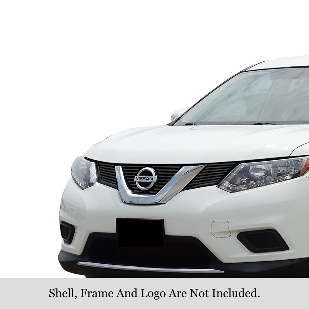 2014-2016 Nissan Rouge Stainless Steel Black Powder Coated Finish 8X6 Horizontal Billet Black Stainless Steel Billet Grille