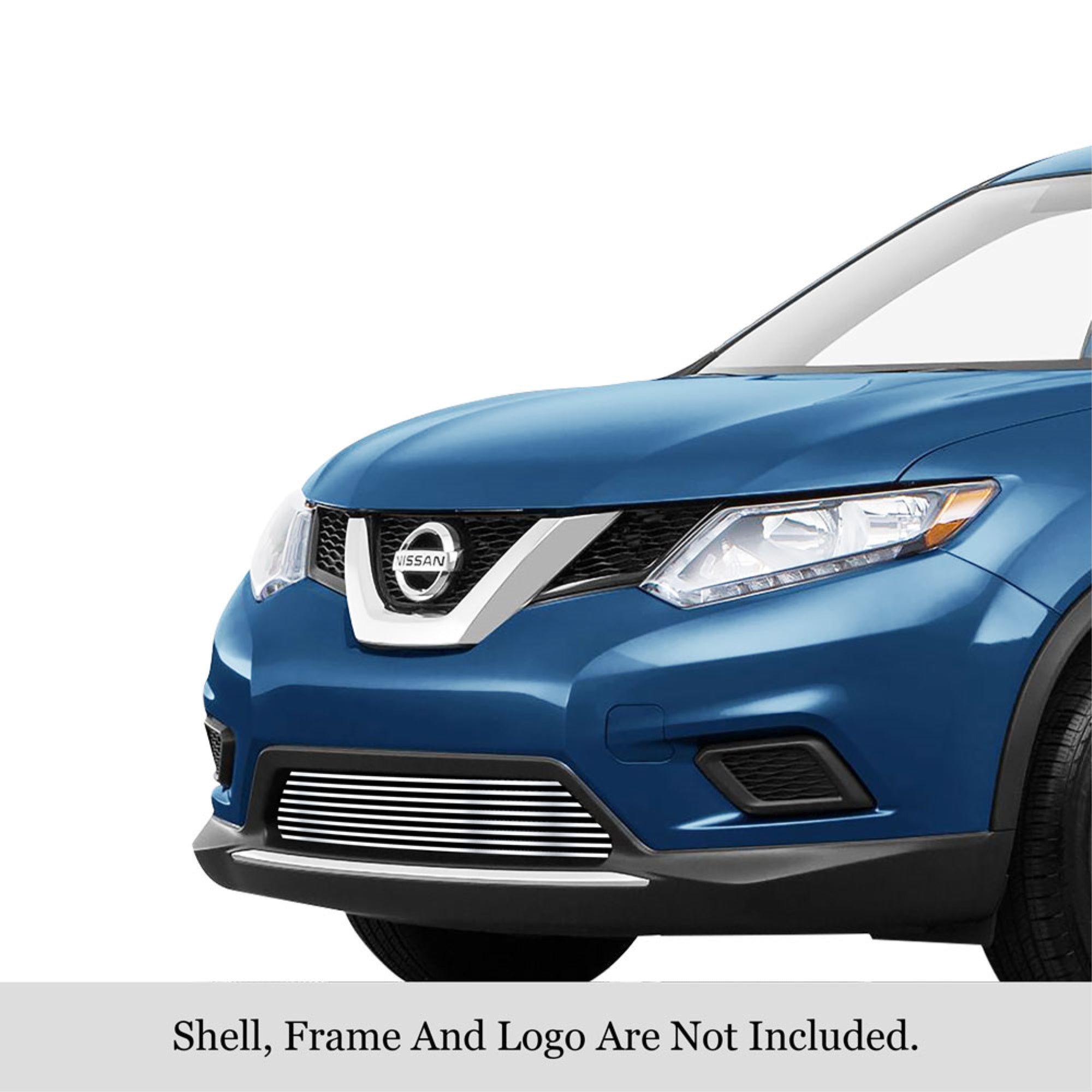2014-2016 Nissan Rogue 304 Stainless Steel Polished Finish Horizontal Billet Stainless Steel Billet Grille