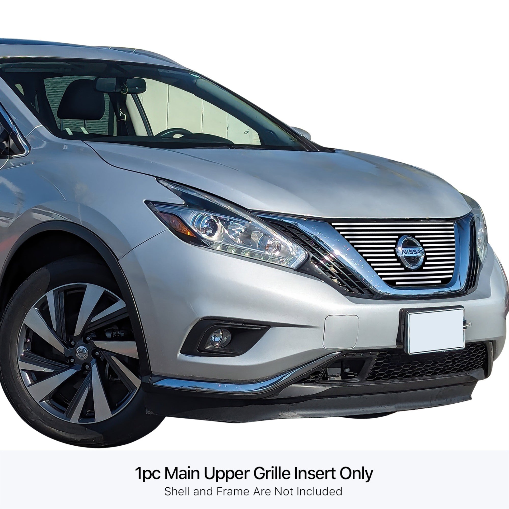 Stainless Steel Main Upper Stainless Steel Billet Grille 2015-2018  Murano With Logo Show