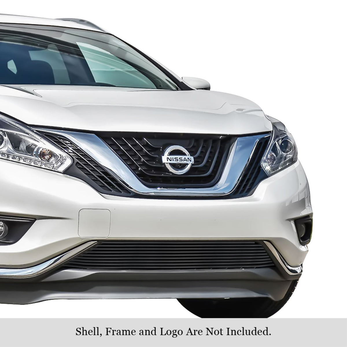 2015-2018 Nissan Murano Stainless Steel Black Powder Coated Finish Horizontal Billet Black Stainless Steel Billet Grille