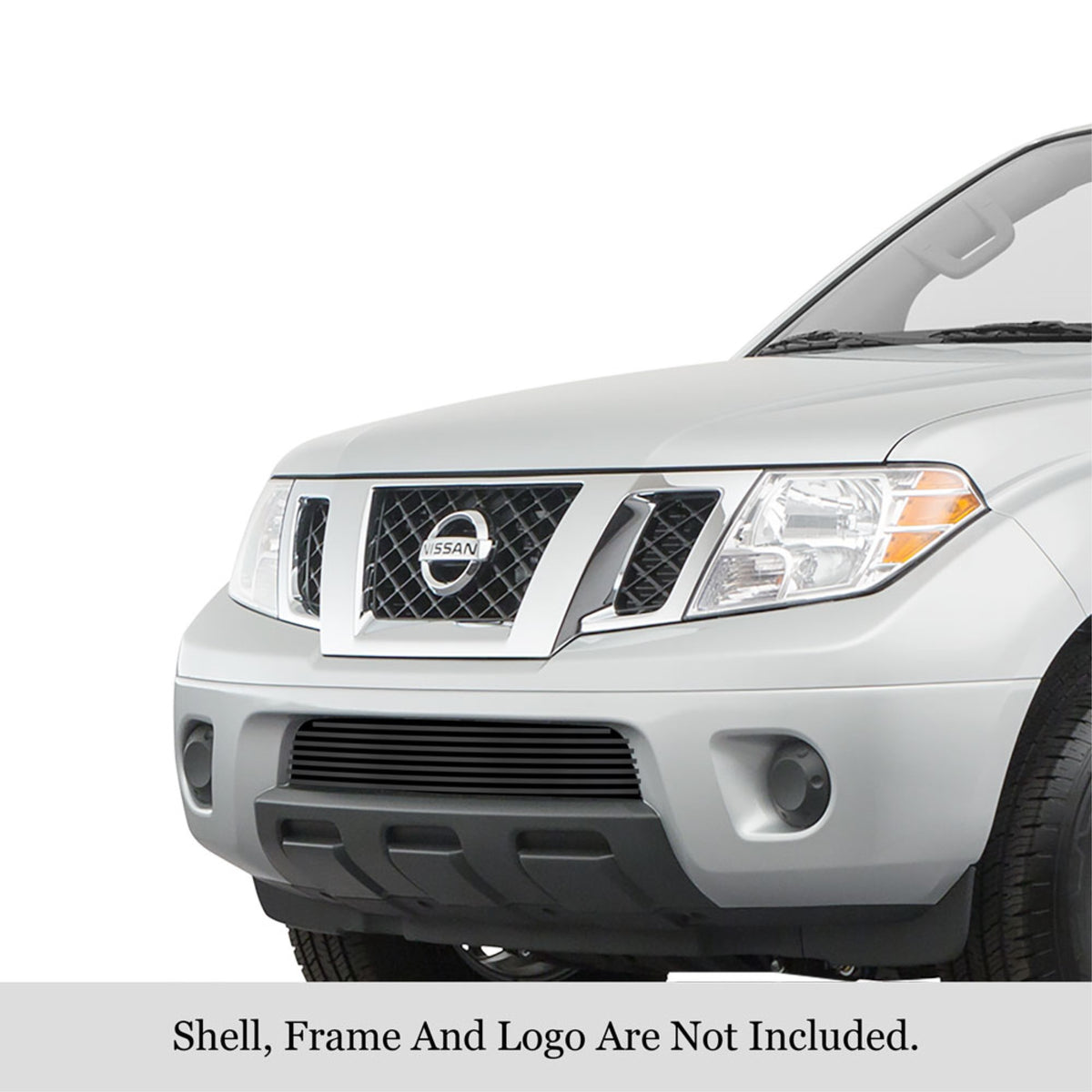 2009-2021 Nissan Frontier Only With Painted/Plastic Bumper Stainless Steel Black Powder Coated Finish 8X6 Horizontal Billet Black Stainless Steel Billet Grille