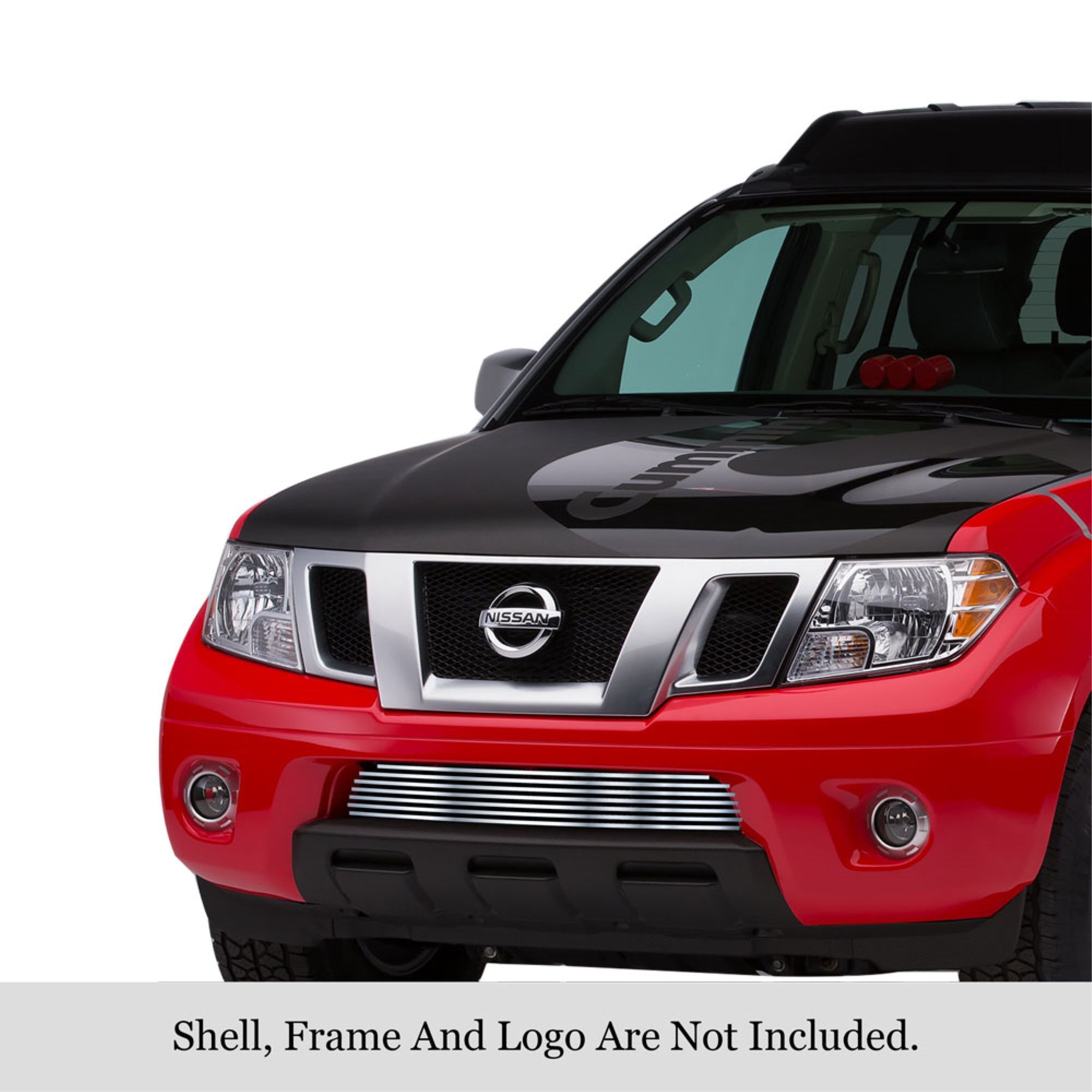 2009-2021 Nissan Frontier Only With Painted/Plastic Bumper 304 Stainless Steel Polished Finish 8X6 Horizontal Billet Stainless Steel Billet Grille