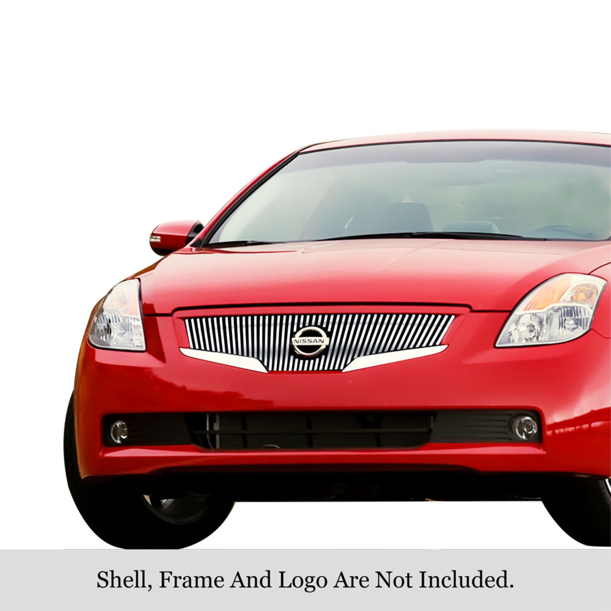 2007-2009 Nissan Altima  Coupe 304 Stainless Steel Polished Finish 8X6 Vertical Billet Stainless Steel Billet Grille