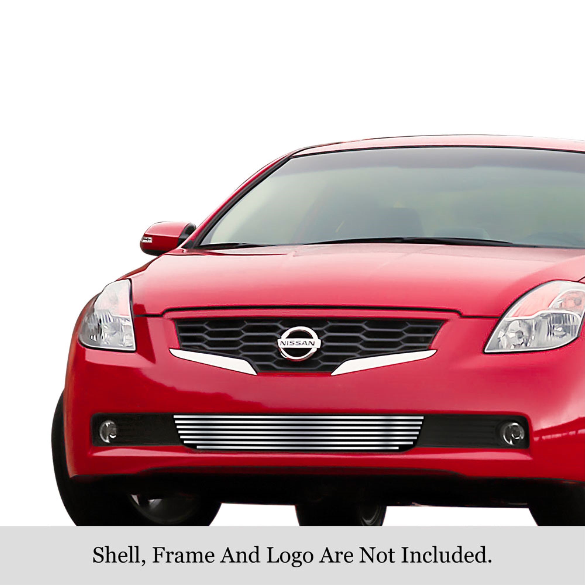 2007-2009 Nissan Altima Coupe Stainless Steel Silver Hairline Finish Finish 8X6 Horizontal Billet Stainless Steel Billet Grille