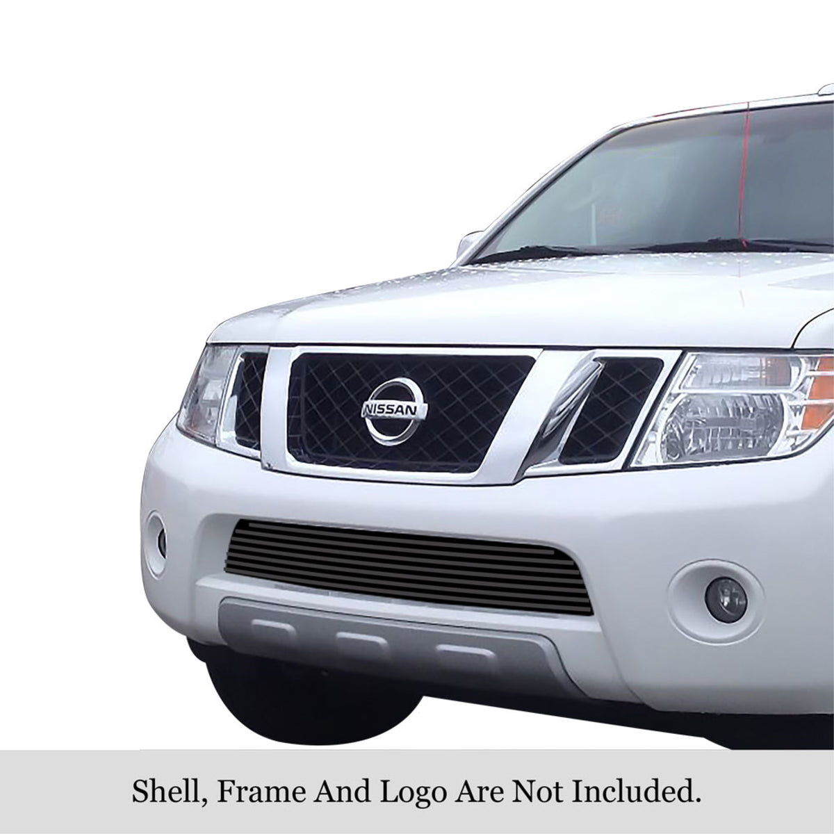 2008-2012 Nissan Pathfinder Stainless Steel Black Powder Coated Finish 8X6 Horizontal Billet Black Stainless Steel Billet Grille