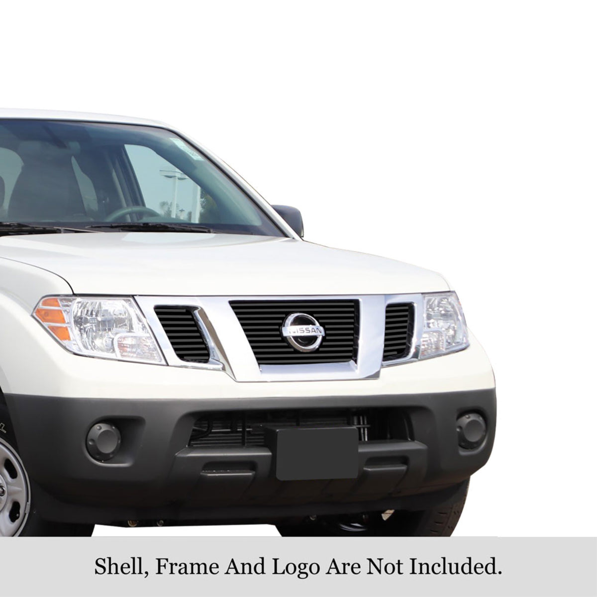 2009-2021 Nissan Frontier Stainless Steel Black Powder Coated Finish 8X6 Horizontal Billet Black Stainless Steel Billet Grille