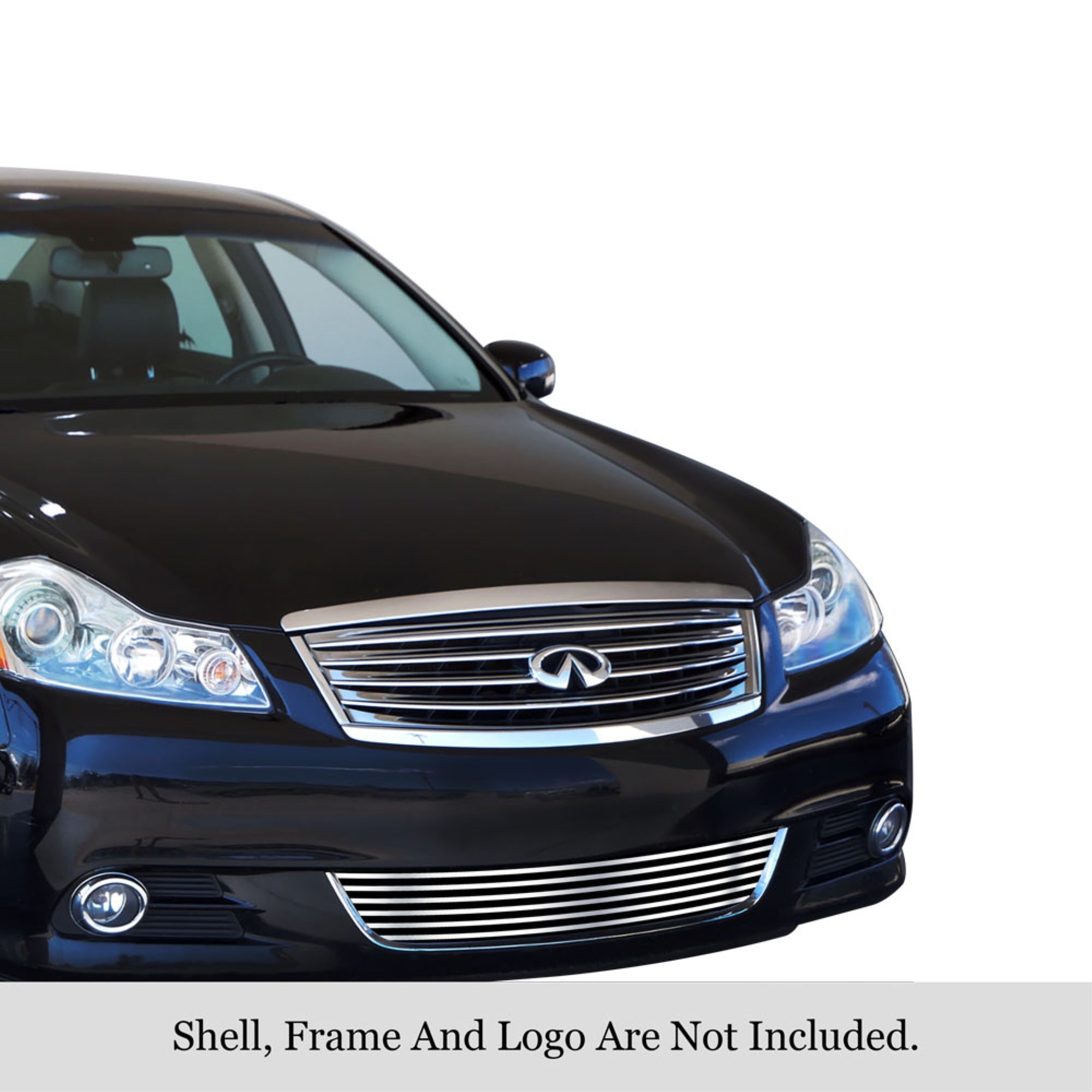 2008-2010 Infiniti M35 /2008-2010 Infiniti M45 304 Stainless Steel Polished Finish 8X6 Horizontal Billet Stainless Steel Billet Grille