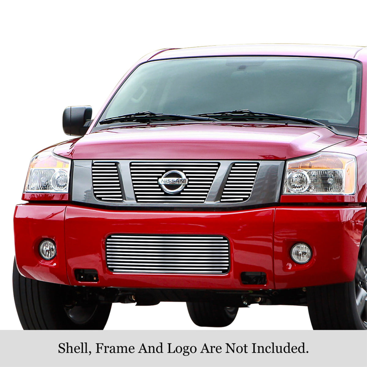 2008-2012 Nissan Titan 304 Stainless Steel Polished Finish 8X6 Horizontal Billet Stainless Steel Billet Grille
