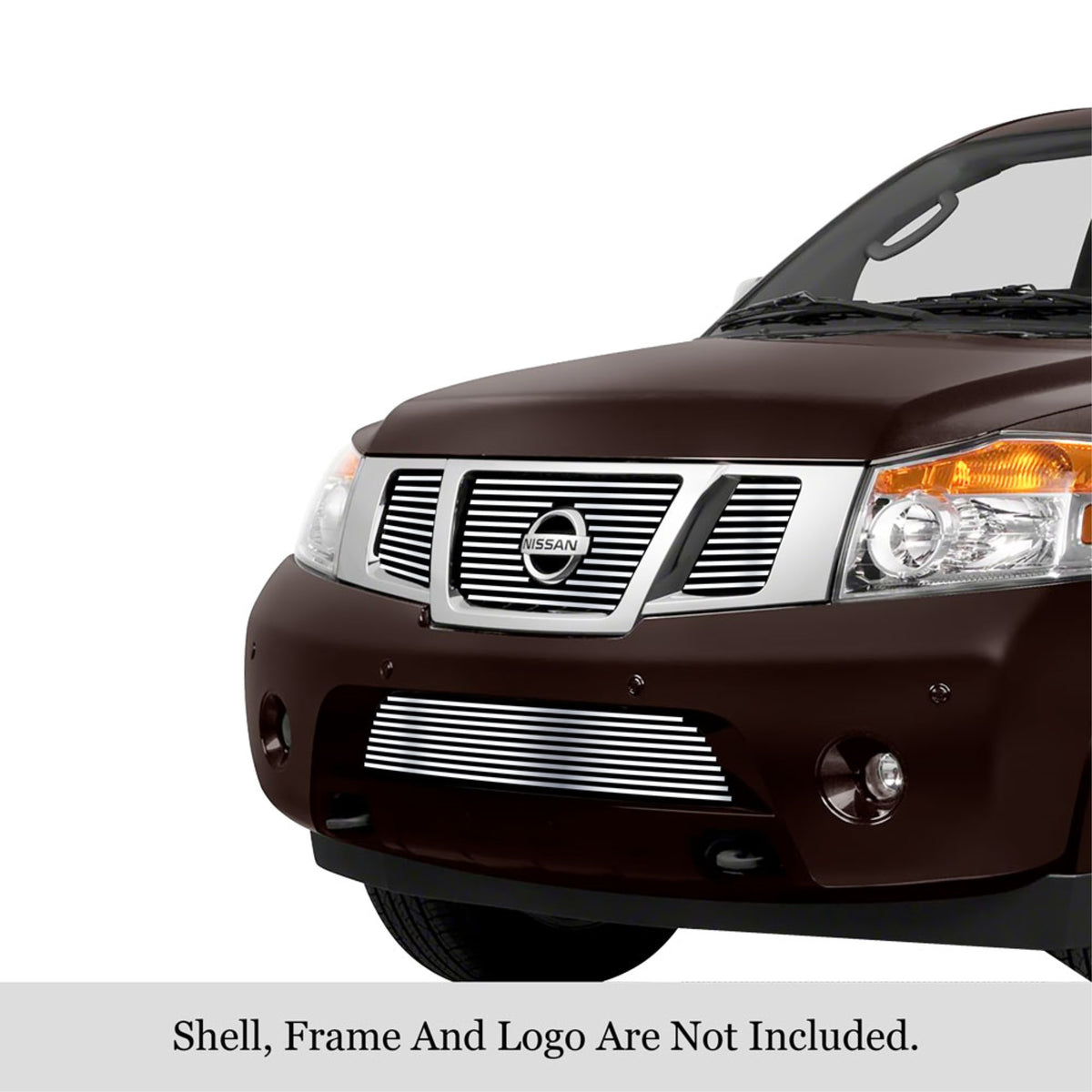 2008-2015 Nissan Armada Logo Show 304 Stainless Steel Polished Finish 8X6 Horizontal Billet Stainless Steel Billet Grille