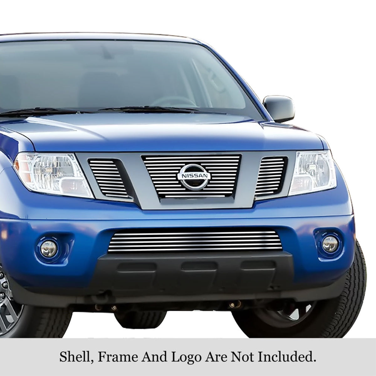 2005-2007 Nissan Pathfinder With Logo Show/2005-2008 Nissan Frontier With Logo Show 304 Stainless Steel Polished Finish 8X6 Horizontal Billet Stainless Steel Billet Grille