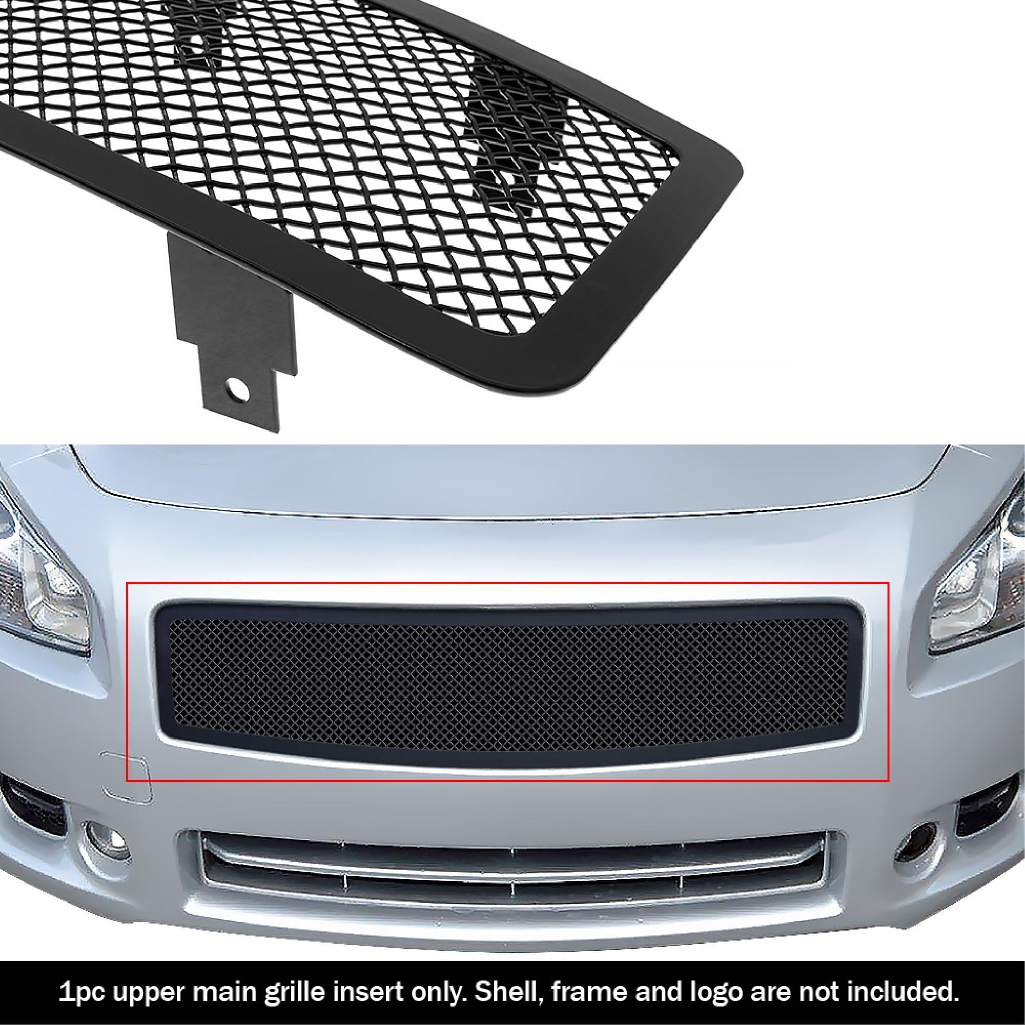 2009-2014 Nissan Maxima Stainless Steel Black Powder Coated Finish 1.8 Mm Wire Mesh Black Wire Mesh Grille