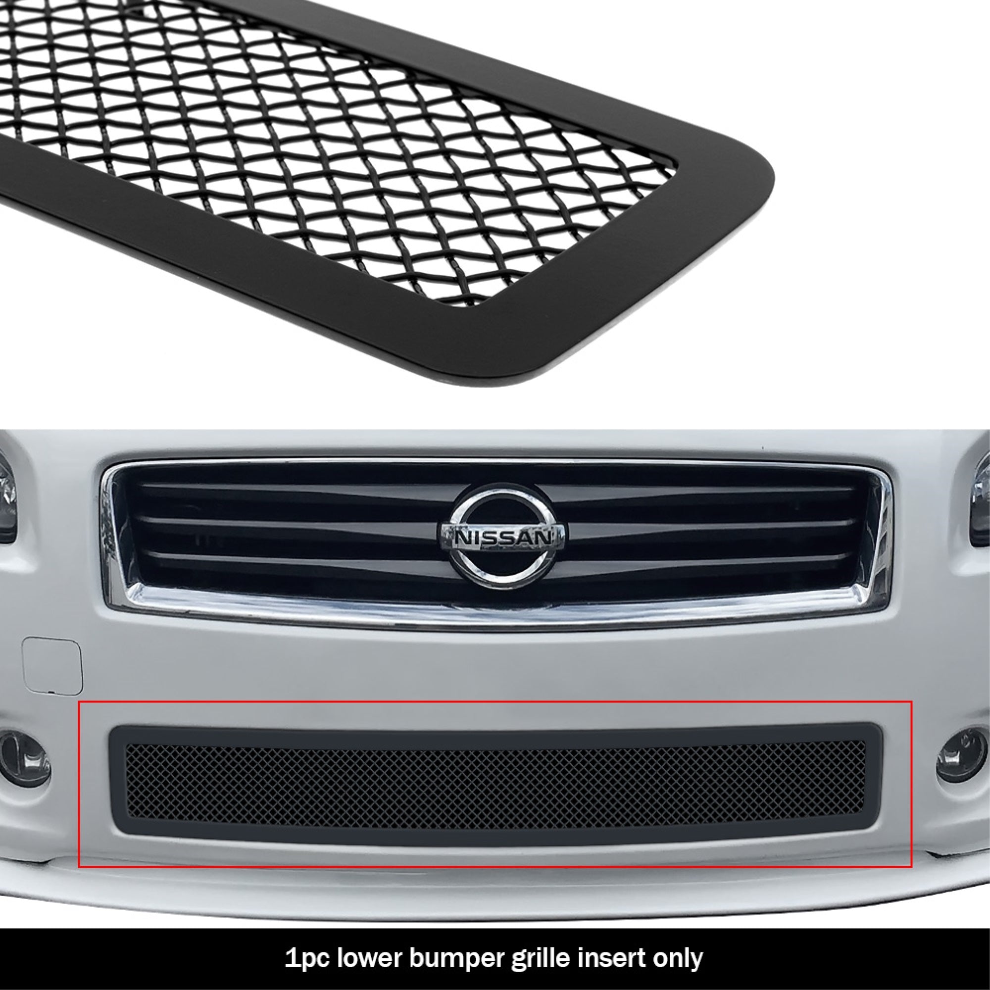 2009-2014 Nissan Maxima Stainless Steel Black Powder Coated Finish 1.8 Mm Wire Mesh Black Wire Mesh Grille
