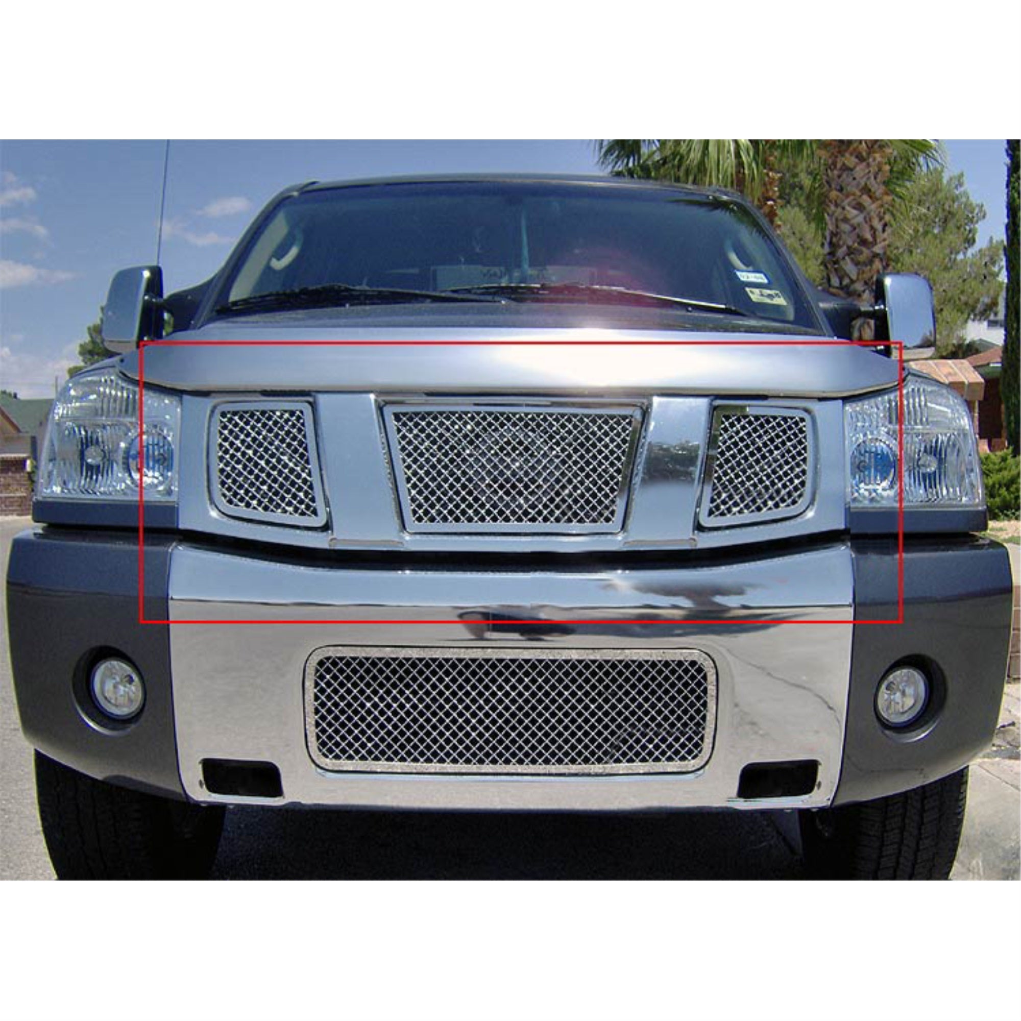 2004-2007 Nissan Armada /2004-2007 Nissan Titan Stainless Steel Polished Finish 2.5 Mm Wire Mesh Mesh Grille