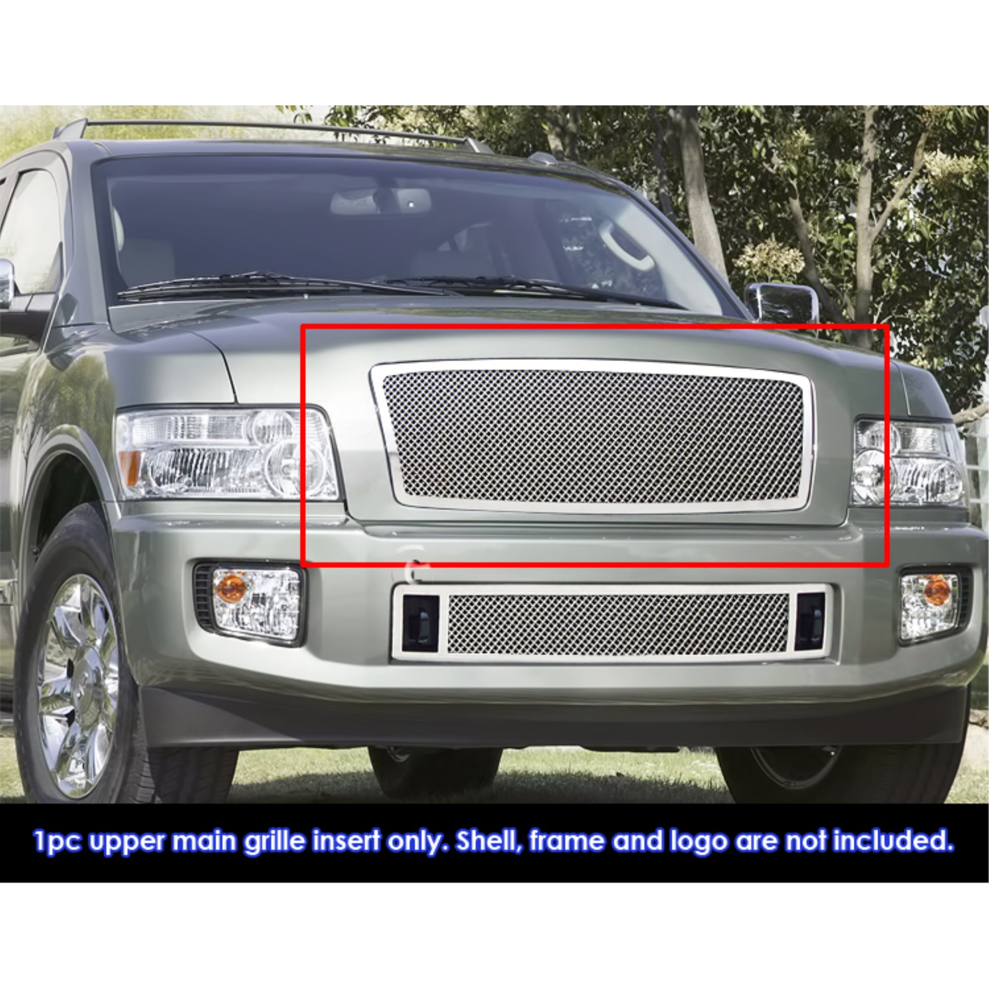 2004-2010 Infiniti Qx56 Stainless Steel Polished Finish 1.8 Mm Wire Mesh Mesh Grille