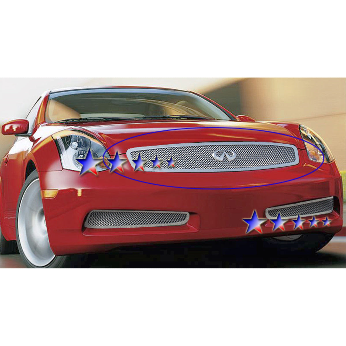 2003-2007 Infiniti G35  Coupe Stainless Steel Polished Finish 1.8 Mm Wire Mesh Mesh Grille