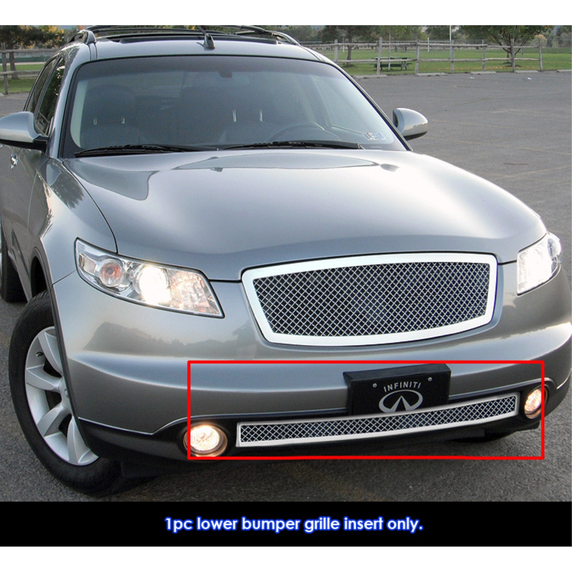 2003-2005 Infiniti Fx35 /2003-2005 Infiniti Fx45 Stainless Steel Polished Finish 2.5 Mm Wire Mesh Mesh Grille