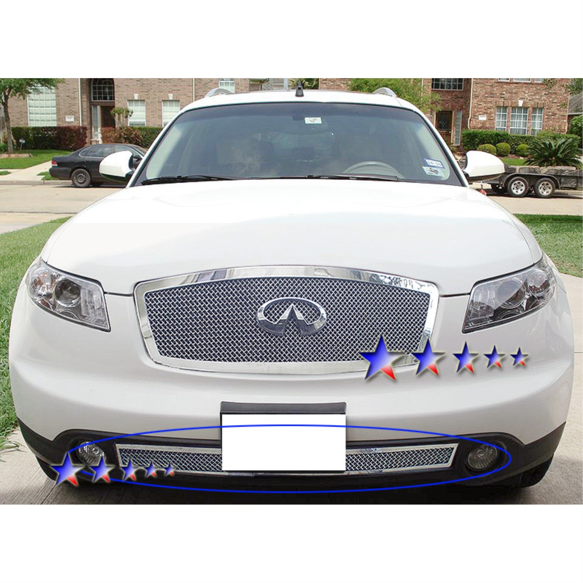 2003-2005 Infiniti Fx35 /2003-2005 Infiniti Fx45 Stainless Steel Polished Finish 1.8 Mm Wire Mesh Mesh Grille