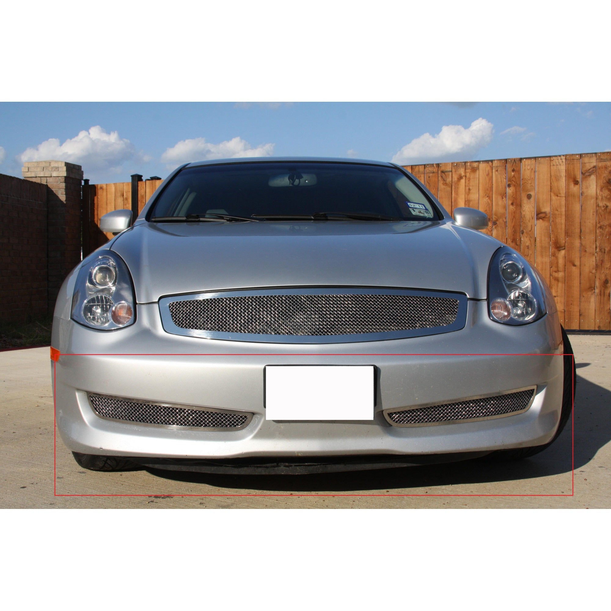 2006-2007 Infiniti G35 Sport Coupe Stainless Steel Polished Finish 1.8 Mm Wire Mesh Mesh Grille