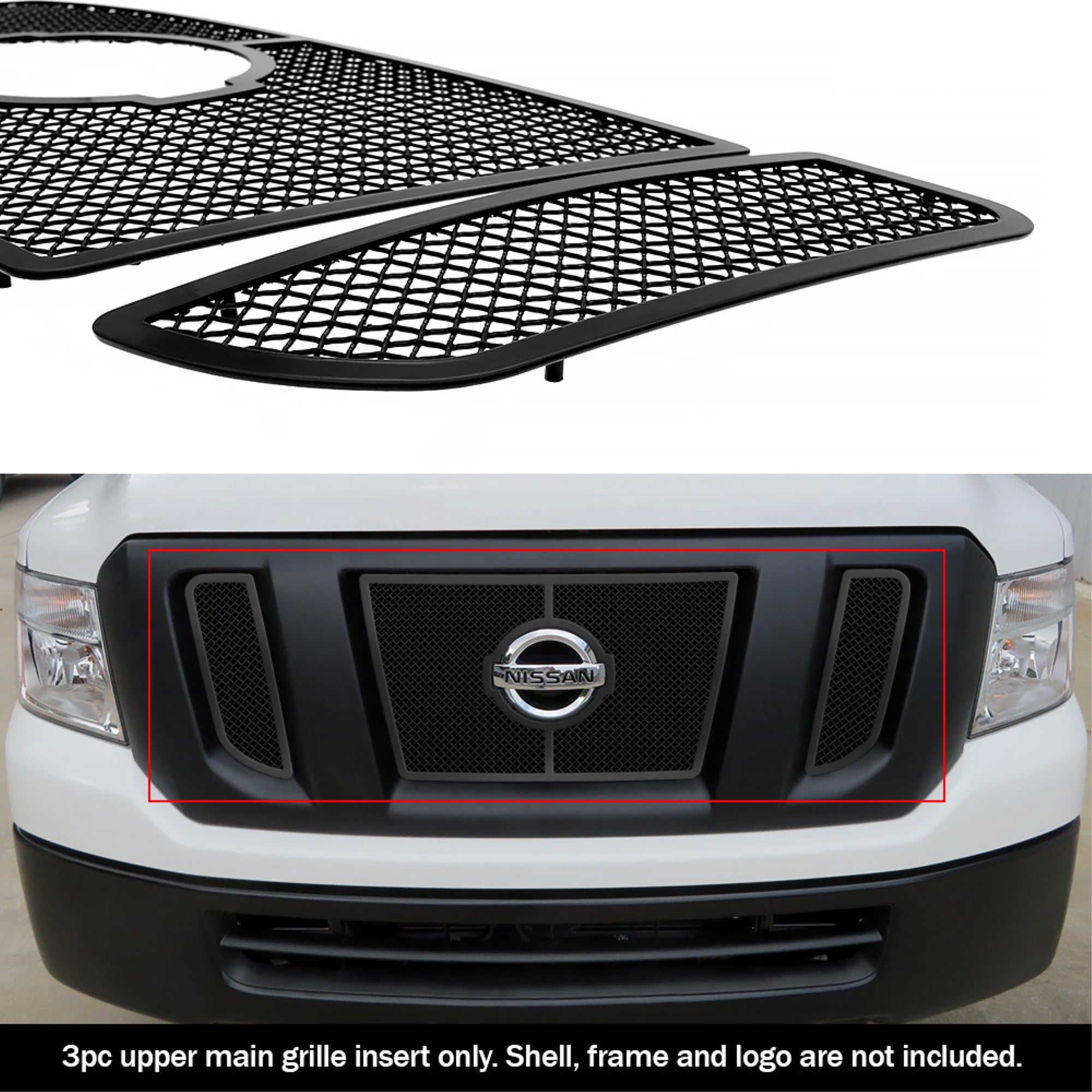 2012-2019 Nissan Nv 2500 /2012-2019 Nissan Nv 3500 Stainless Steel Black Powder Coated Finish 1.8 Mm Wire Mesh Black Wire Mesh Grille