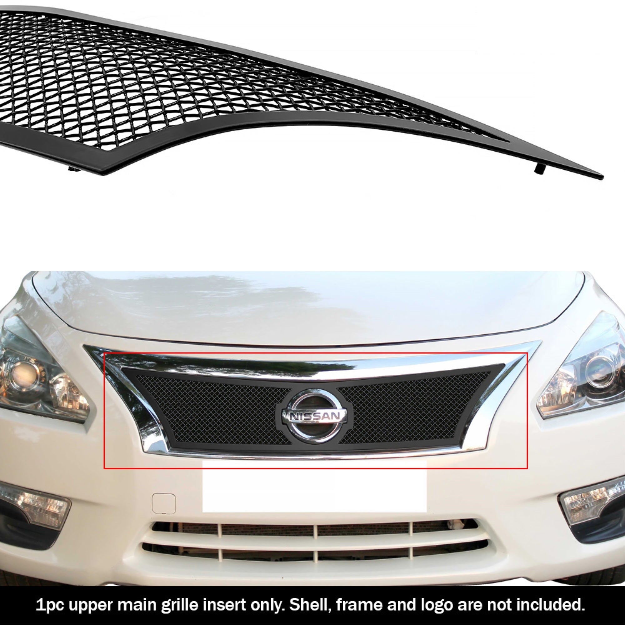 2013-2015 Nissan Altima Stainless Steel Black Powder Coated Finish 1.8 Mm Wire Mesh Black Wire Mesh Grille