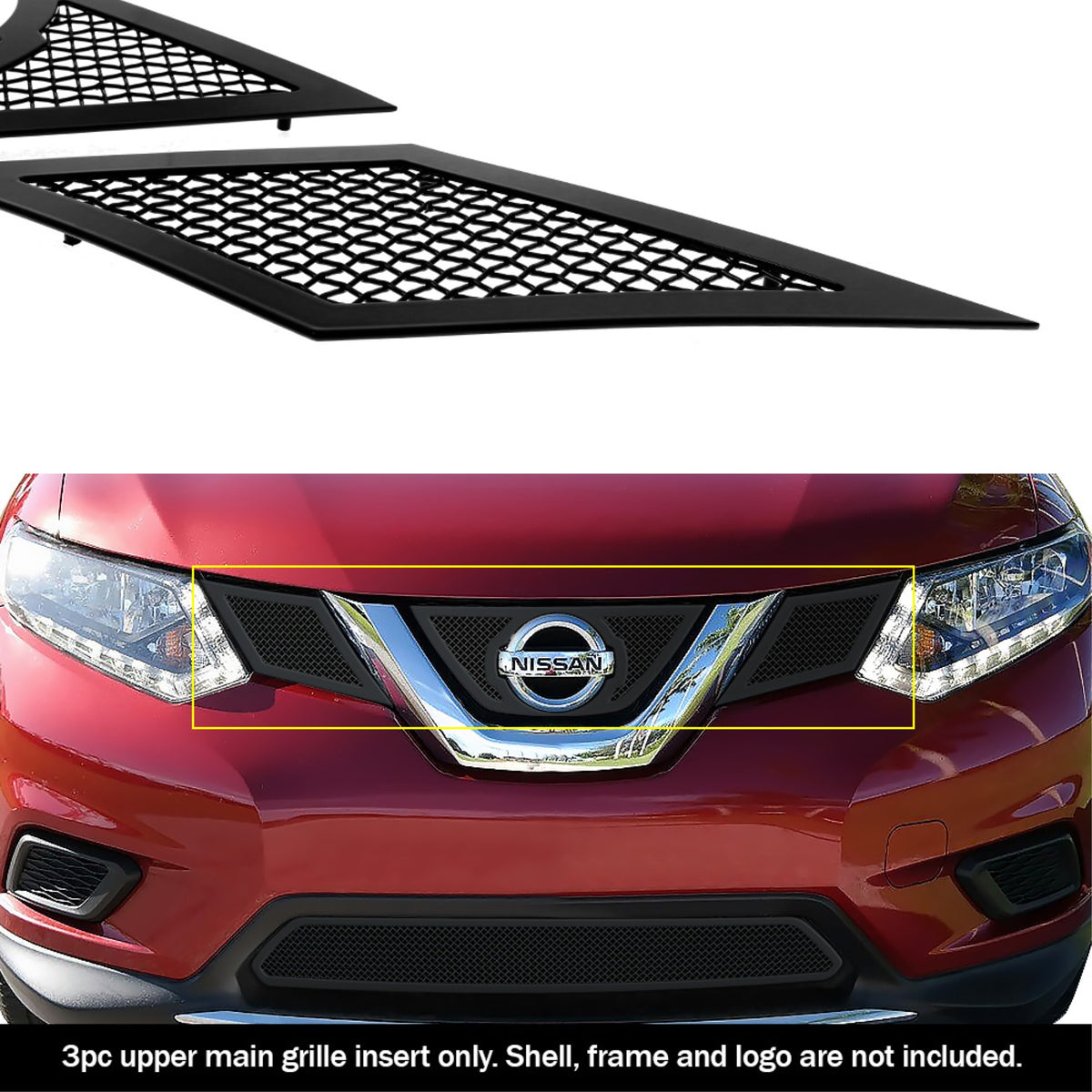 2014-2016 Nissan Rouge Stainless Steel Black Powder Coated Finish 1.8 Mm Wire Mesh Black Wire Mesh Grille