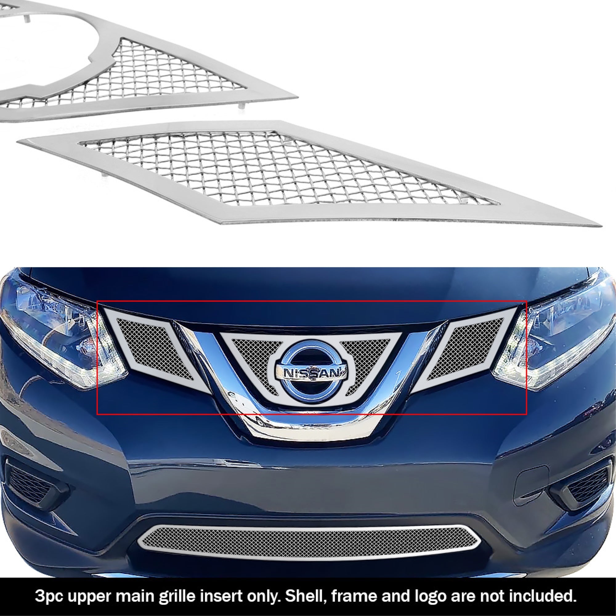 2014-2016 Nissan Rouge Stainless Steel Polished Finish 1.8 Mm Wire Mesh Mesh Grille
