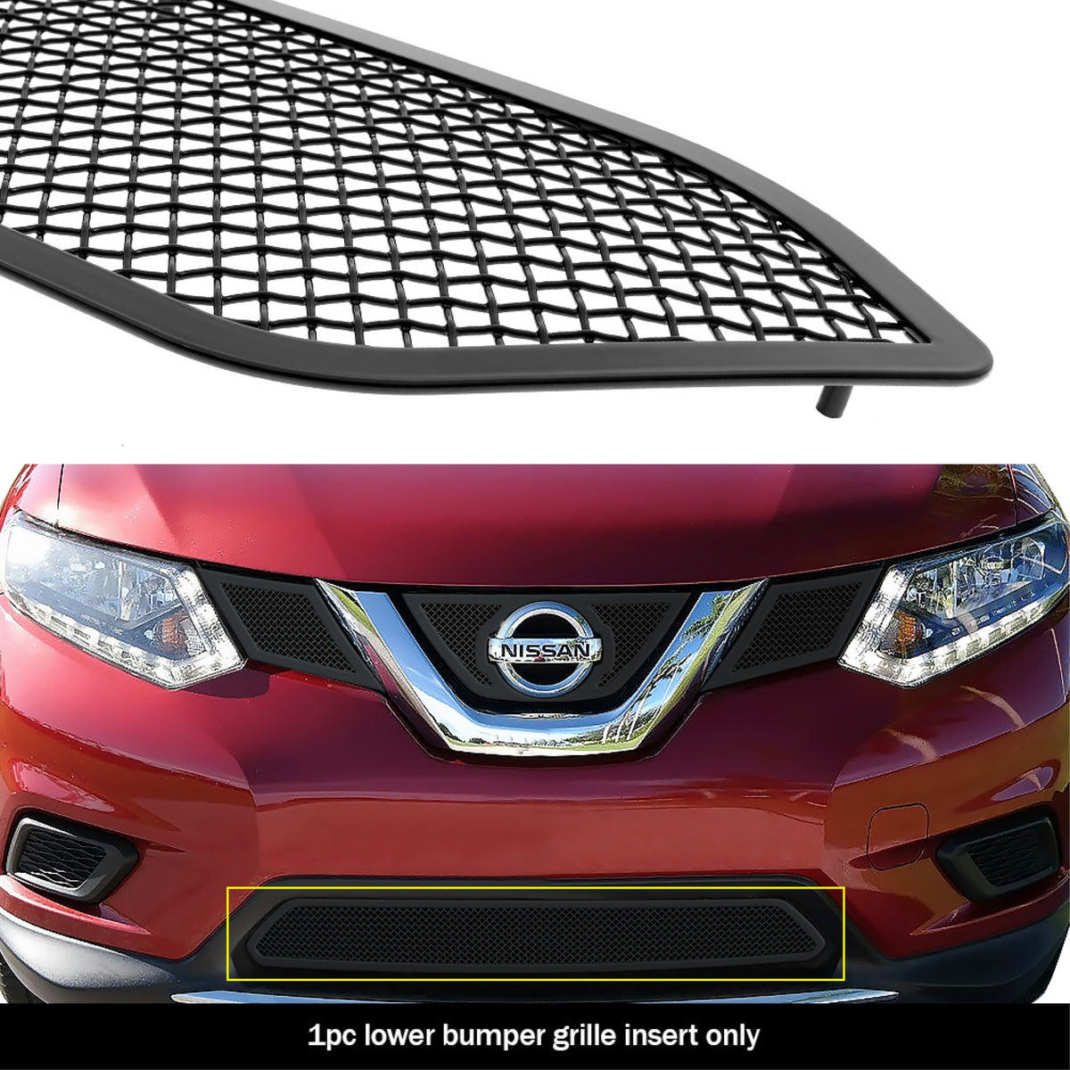 2014-2016 Nissan Rogue Stainless Steel Black Powder Coated Finish 1.8 Mm Wire Mesh Black Wire Mesh Grille