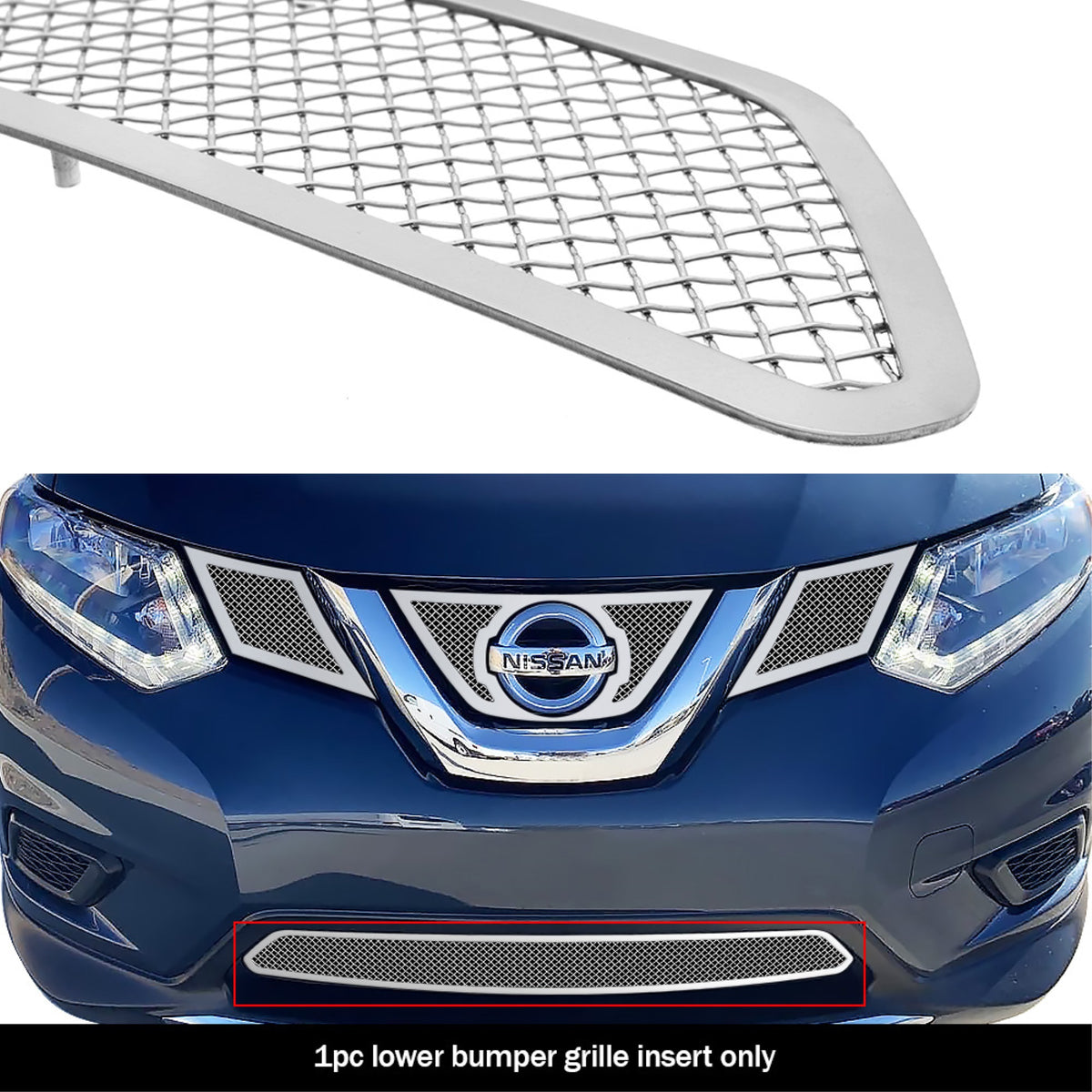 2014-2016 Nissan Rogue Stainless Steel Polished Finish 1.8 Mm Wire Mesh Mesh Grille