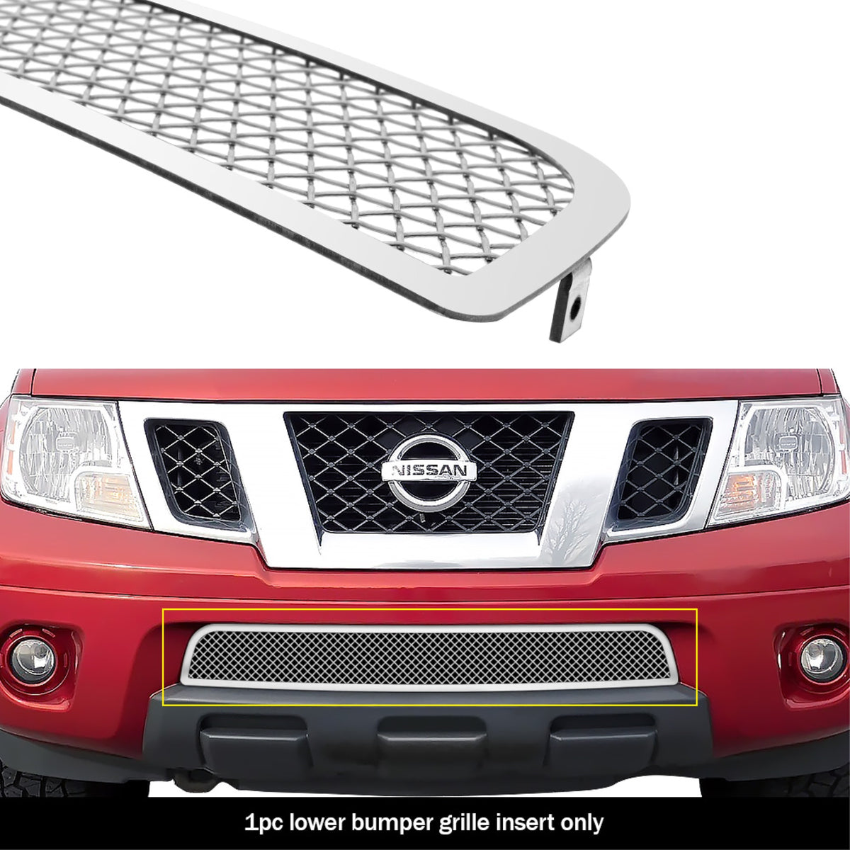 2009-2021 Nissan Frontier Only With Painted/Plastic Bumper Stainless Steel Polished Finish 1.8 Mm Wire Mesh Mesh Grille