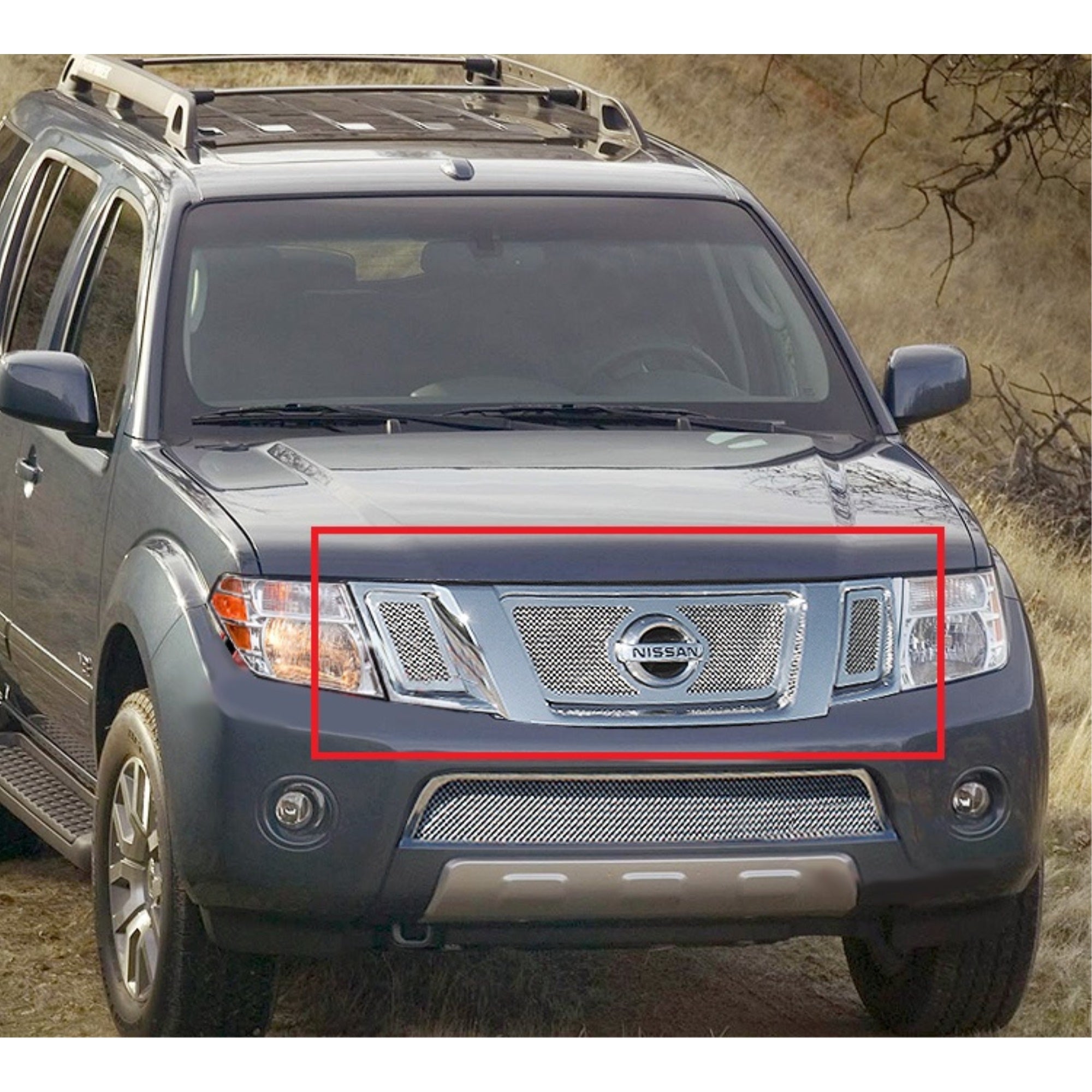 2008-2012 Nissan Pathfinder  With Logo Show Stainless Steel Polished Finish 1.8 Mm Wire Mesh Mesh Grille