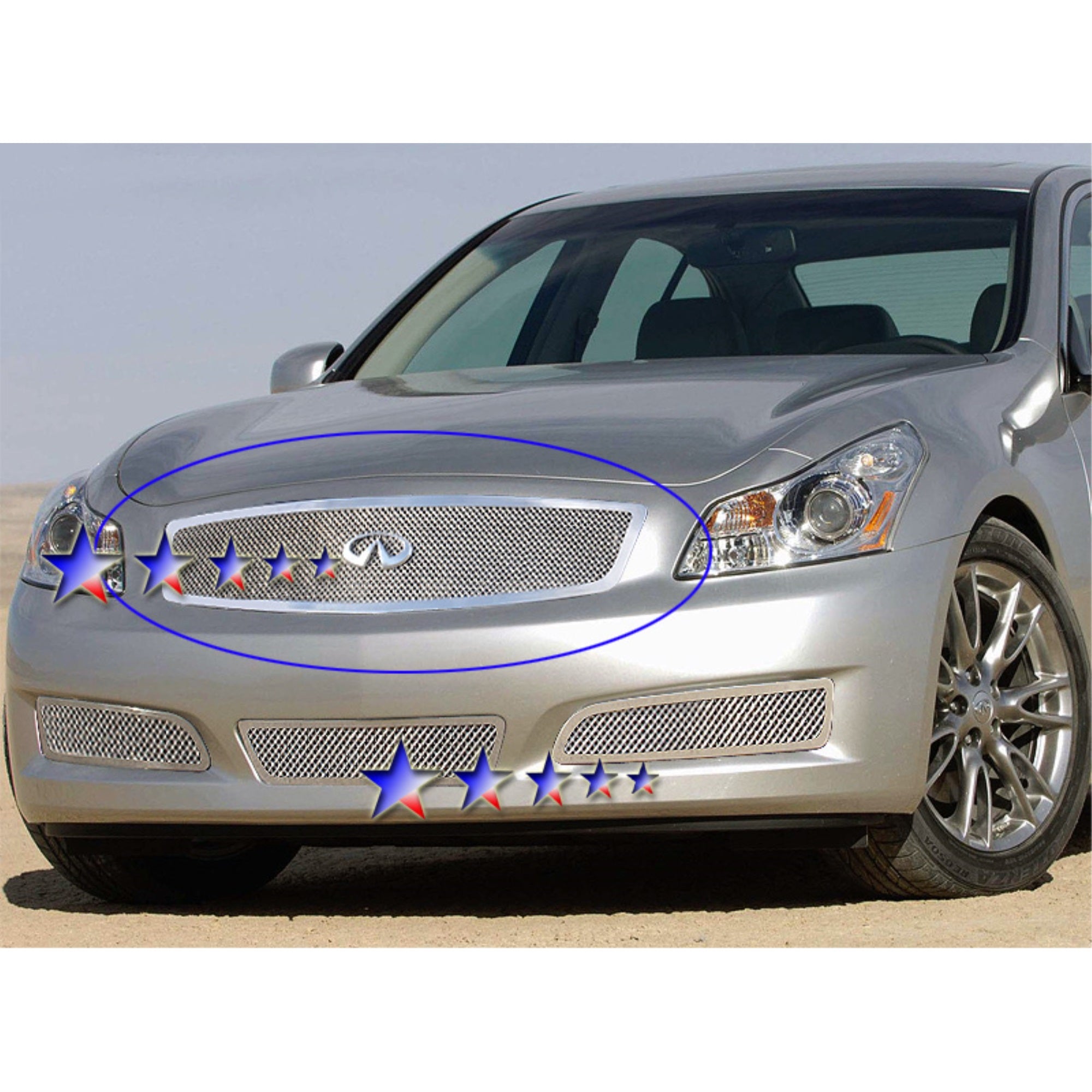 2007-2008 Infiniti G35  Sedan Stainless Steel Polished Finish 1.8 Mm Wire Mesh Mesh Grille