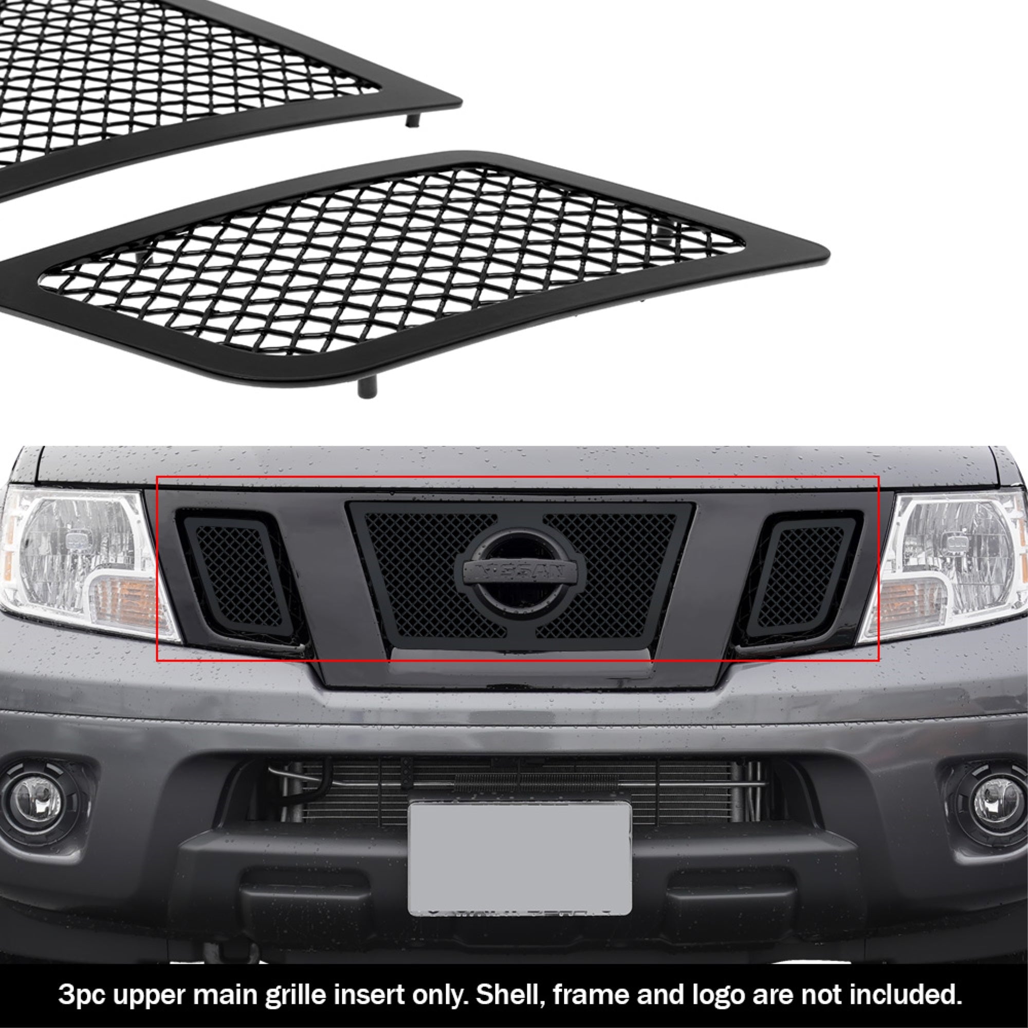 2009-2021 Nissan Frontier Stainless Steel Black Powder Coated Finish 1.8 Mm Wire Mesh Black Wire Mesh Grille