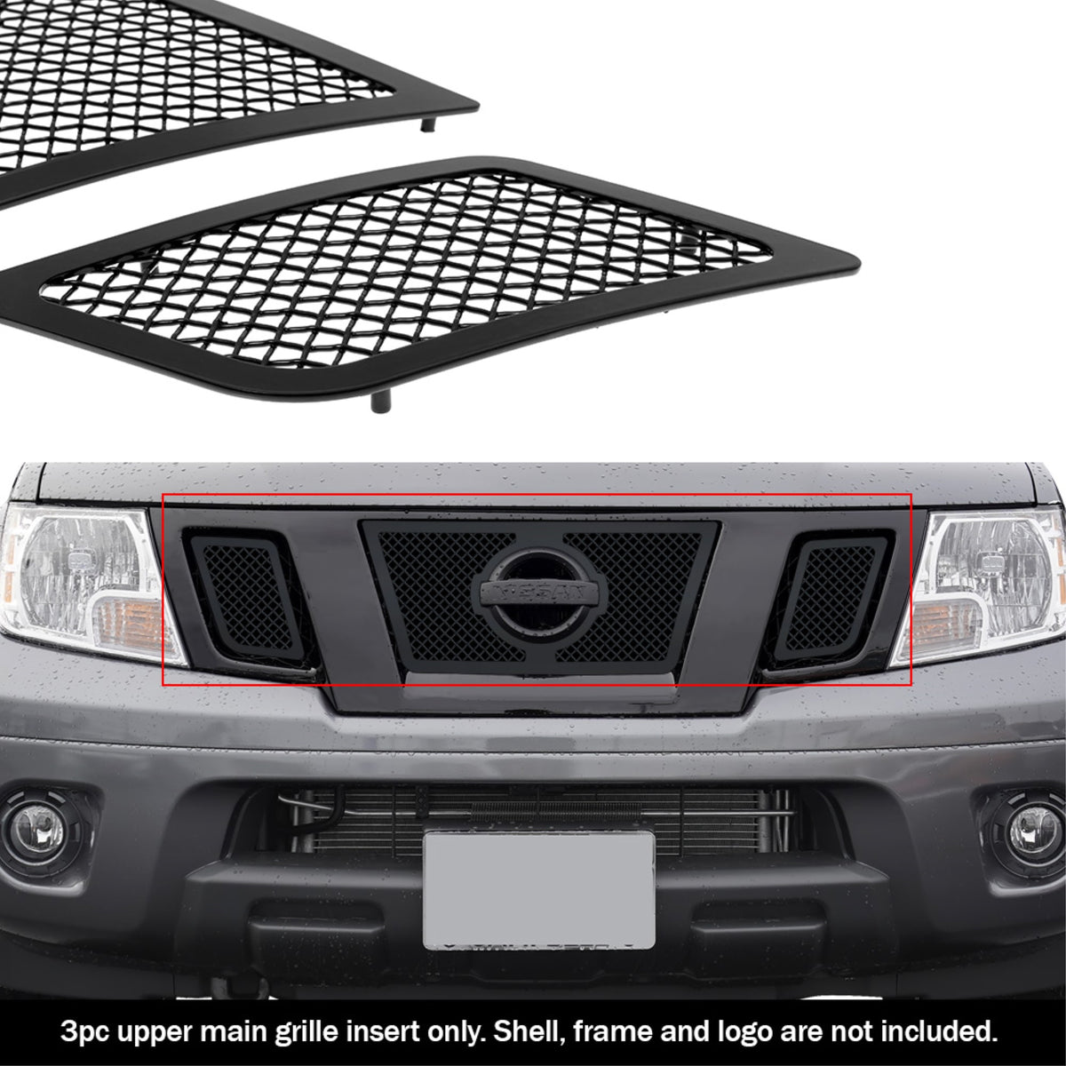 2009-2021 Nissan Frontier Stainless Steel Black Powder Coated Finish 1.8 Mm Wire Mesh Black Wire Mesh Grille