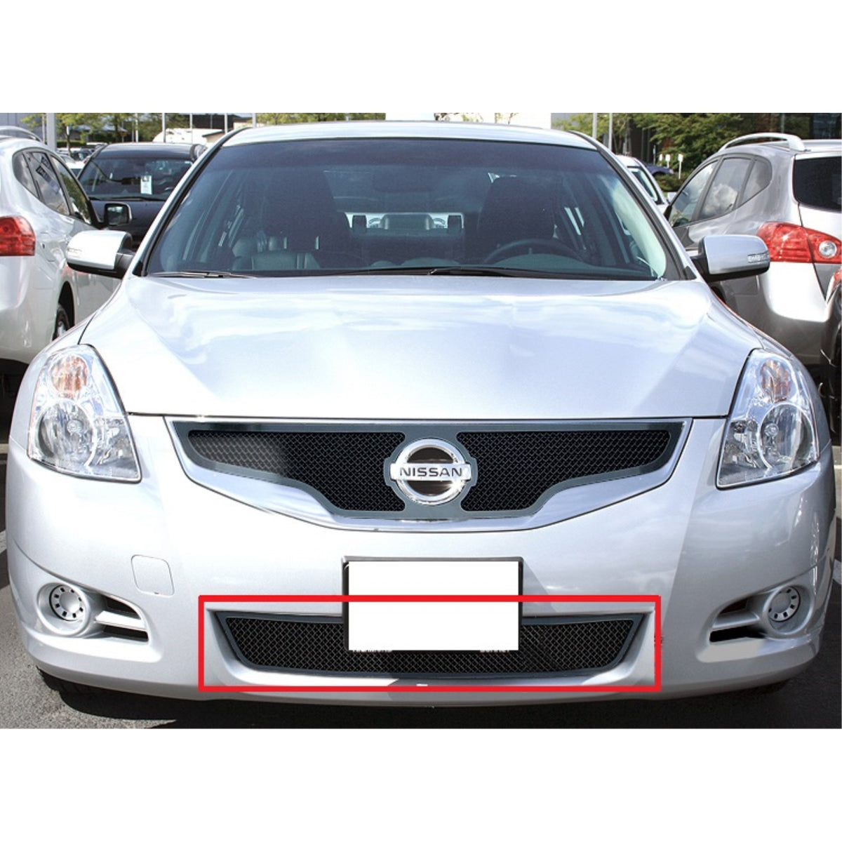 2010-2012 Nissan Altima  Sedan Stainless Steel Black Powder Coated Finish 1.8 Mm Wire Mesh Black Wire Mesh Grille