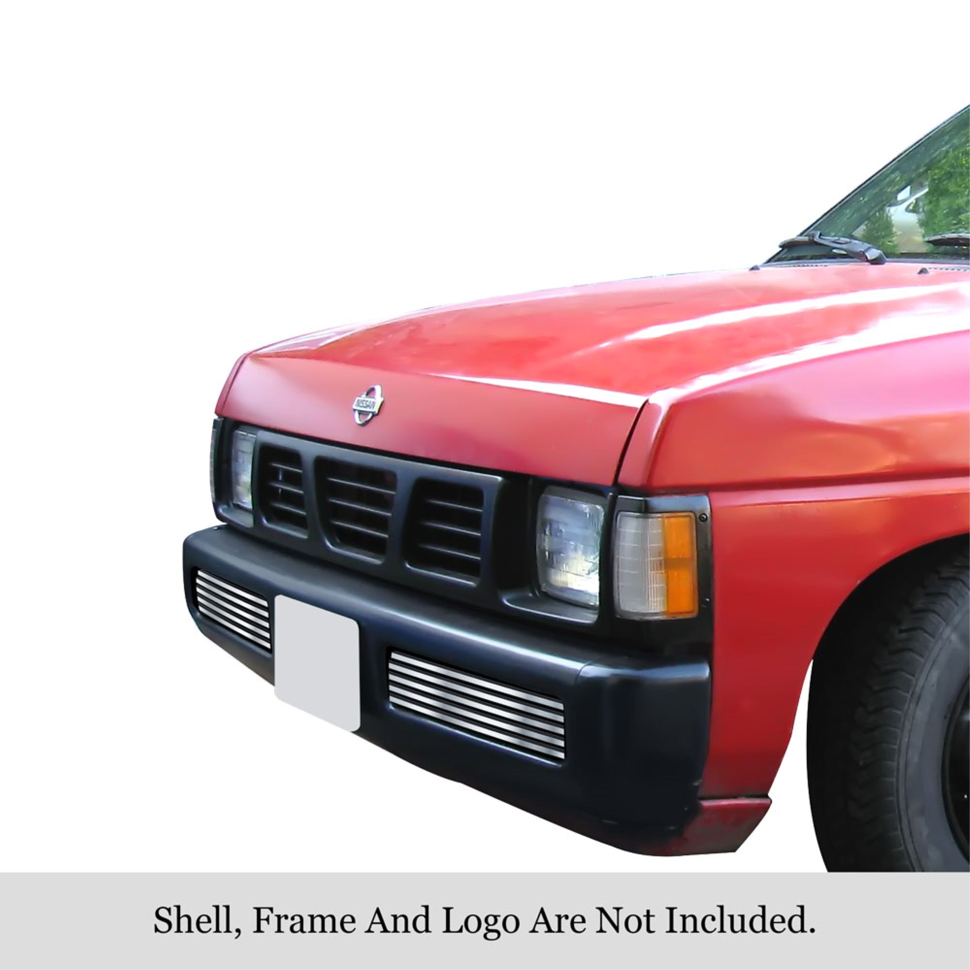 1995-1997 Nissan Hardbody Pickup 304 Stainless Steel Polished Finish 8X6 Horizontal Billet Stainless Steel Billet Grille