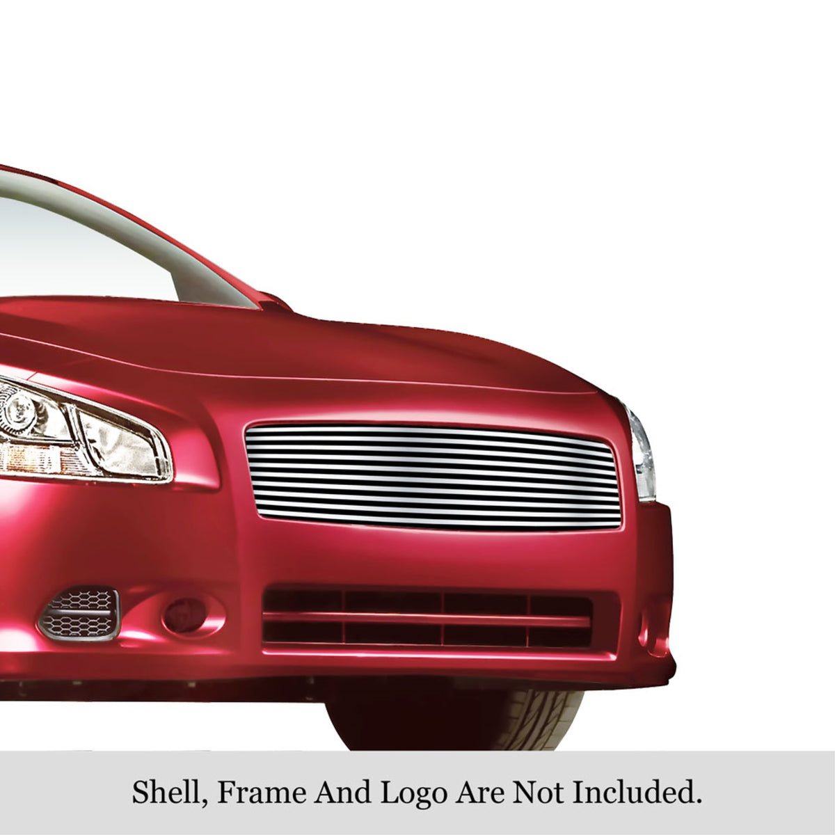 2009-2014 Nissan Maxima 304 Stainless Steel Polished Finish 8X6 Horizontal Billet Stainless Steel Billet Grille
