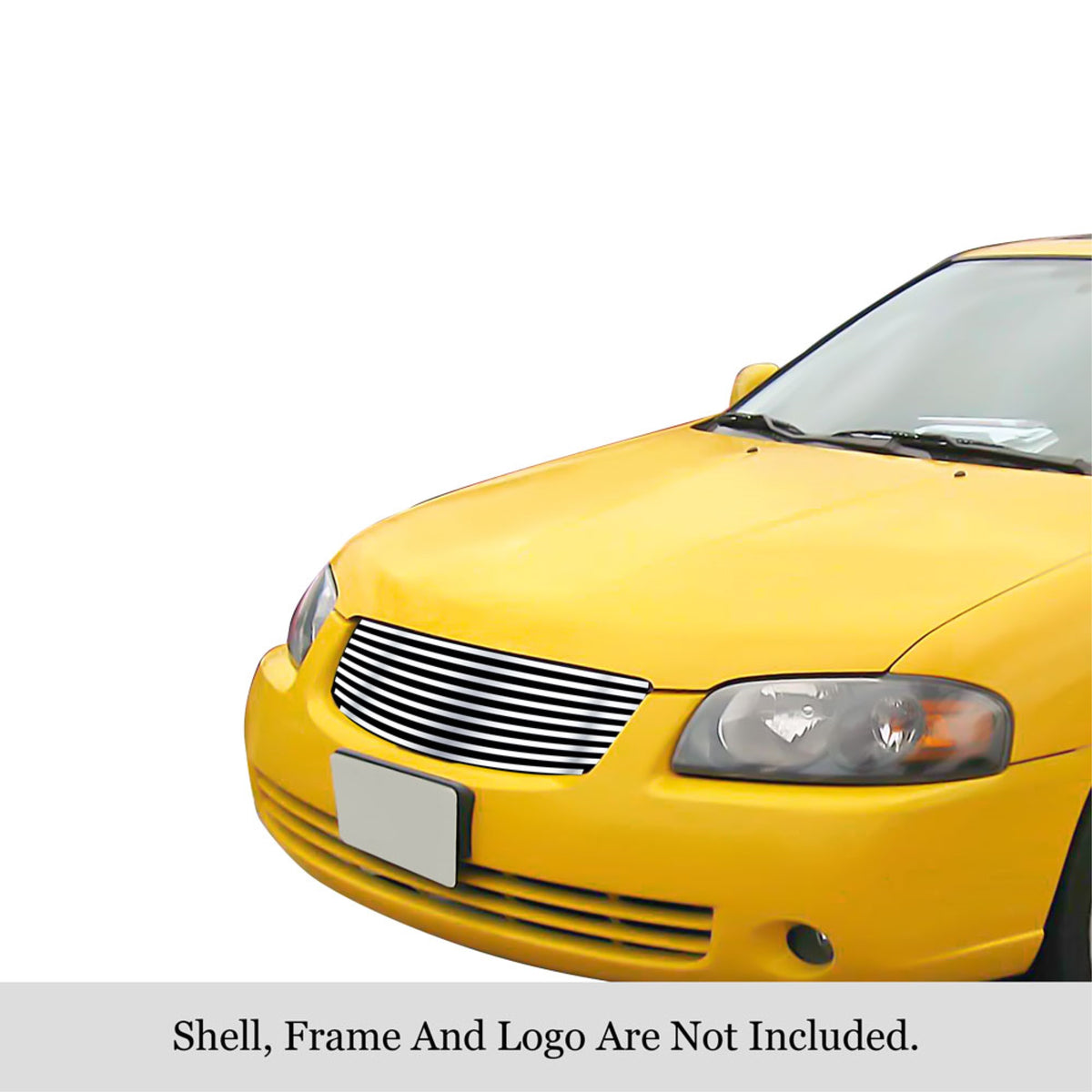 2004-2006 Nissan Sentra 304 Stainless Steel Polished Finish 8X6 Horizontal Billet Stainless Steel Billet Grille