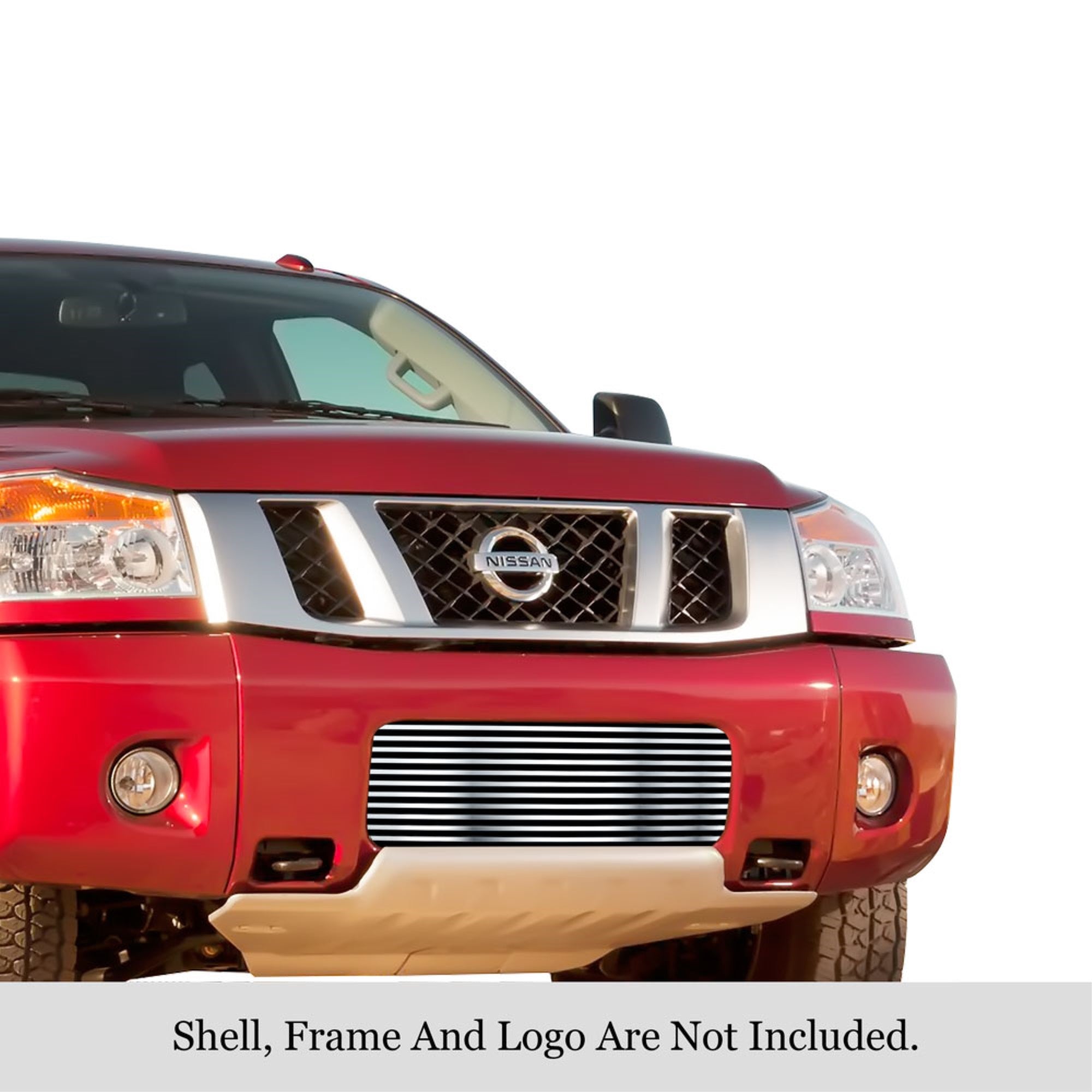 2004-2007 Nissan Armada /2004-2015 Nissan Titan 304 Stainless Steel Polished Finish 8X6 Horizontal Billet Stainless Steel Billet Grille