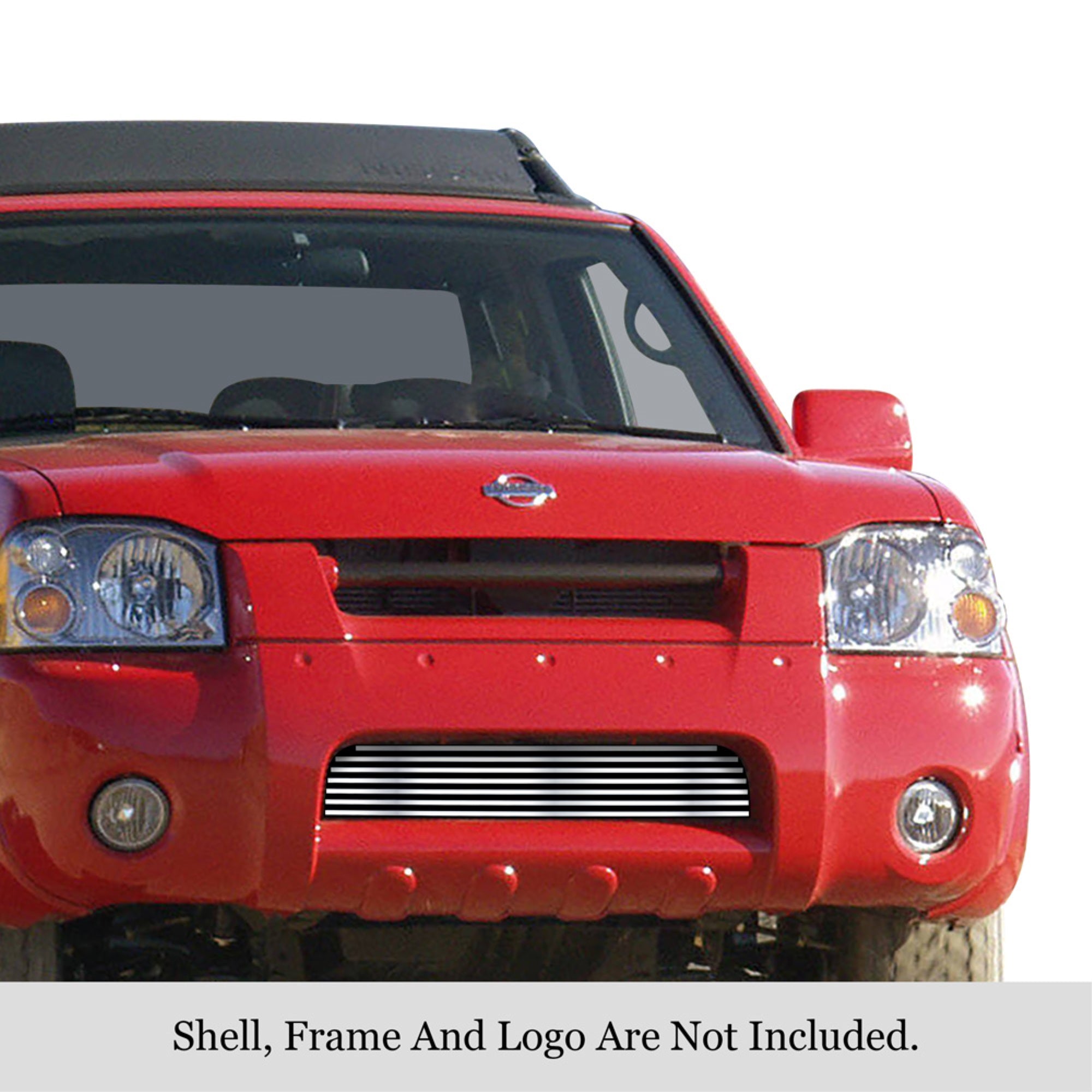 2001-2004 Nissan Frontier 304 Stainless Steel Polished Finish Horizontal Billet Stainless Steel Billet Grille