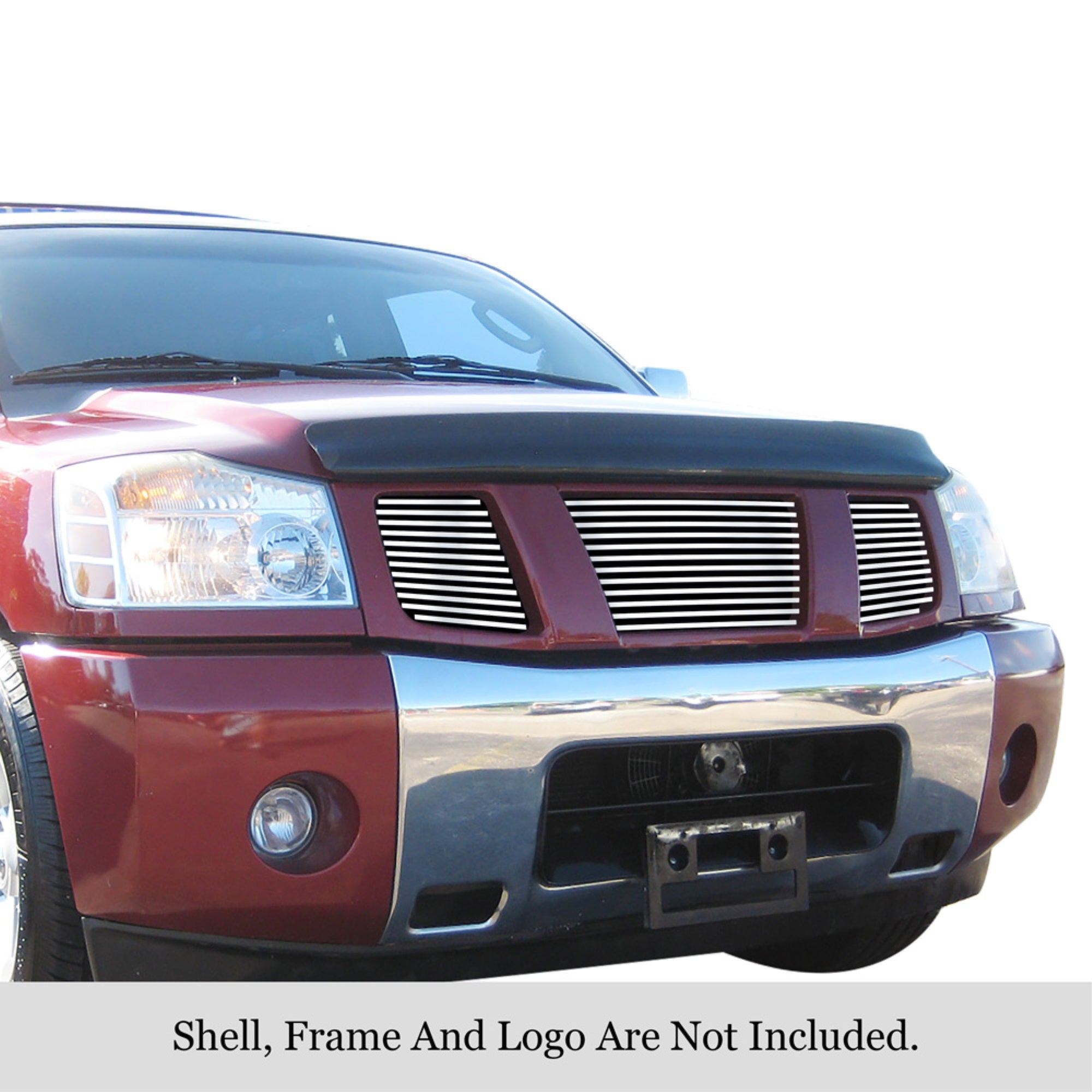 2004-2007 Nissan Armada /2004-2007 Nissan Titan 304 Stainless Steel Polished Finish Horizontal Billet Stainless Steel Billet Grille