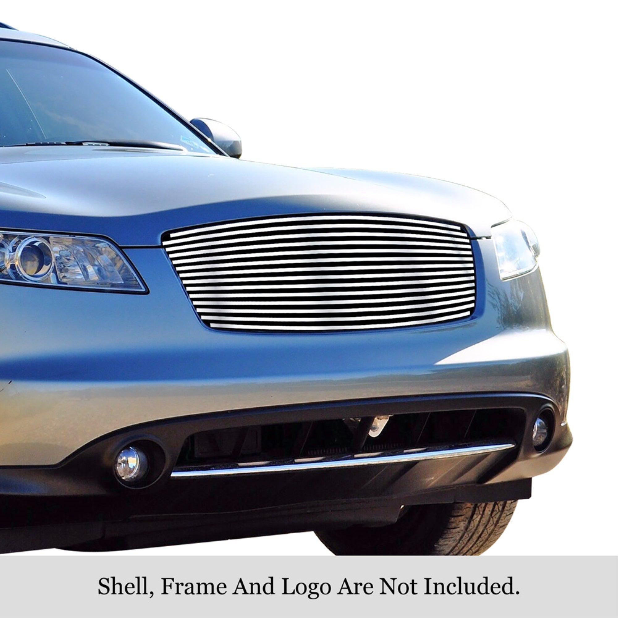 2003-2008 Infiniti Fx35  /2003-2008 Infiniti Fx45 304 Stainless Steel Polished Finish 8X6 Horizontal Billet Stainless Steel Billet Grille