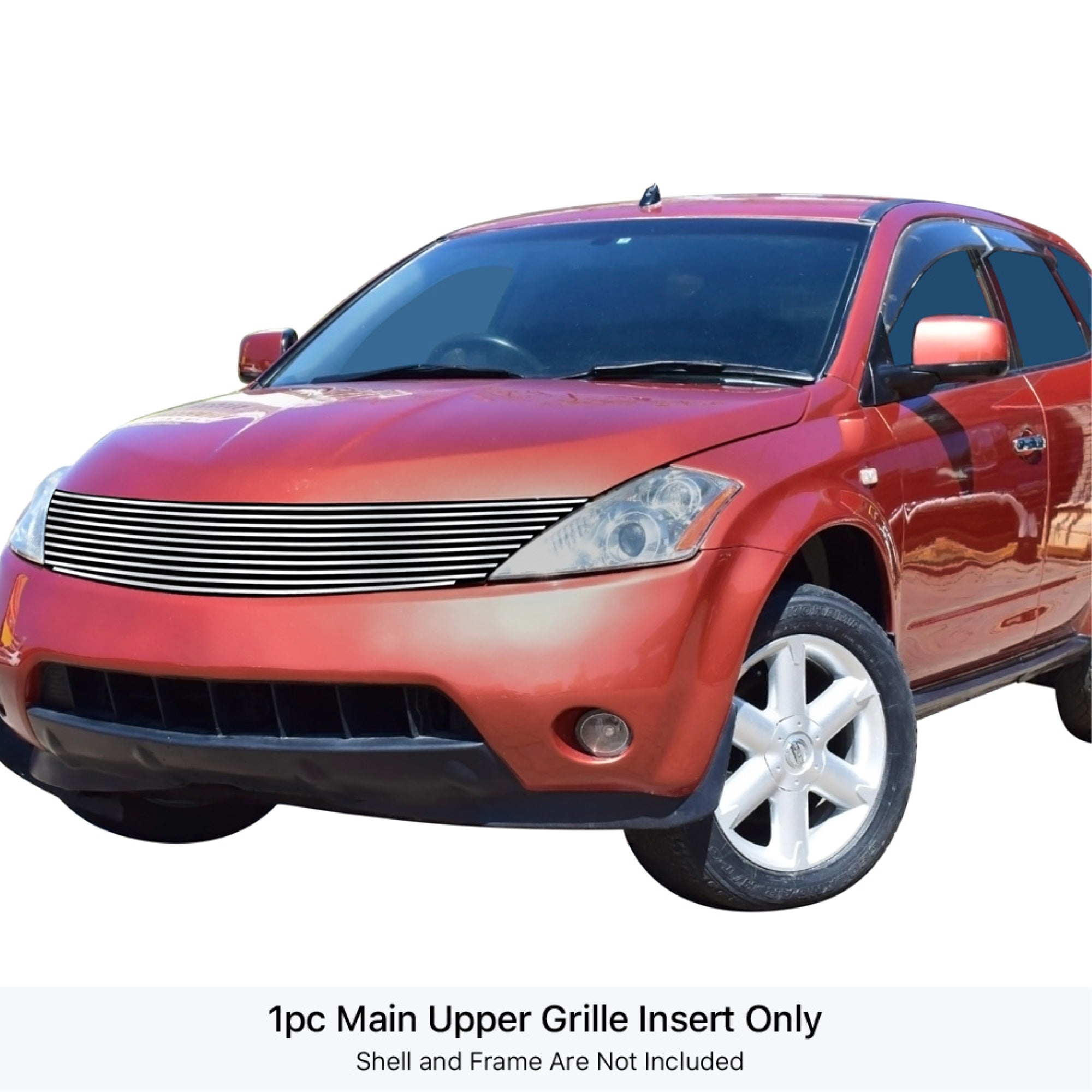 2003-2008 Nissan Murano Stainless Steel Silver Hairline Finish Finish Horizontal Billet Stainless Steel Billet Grille