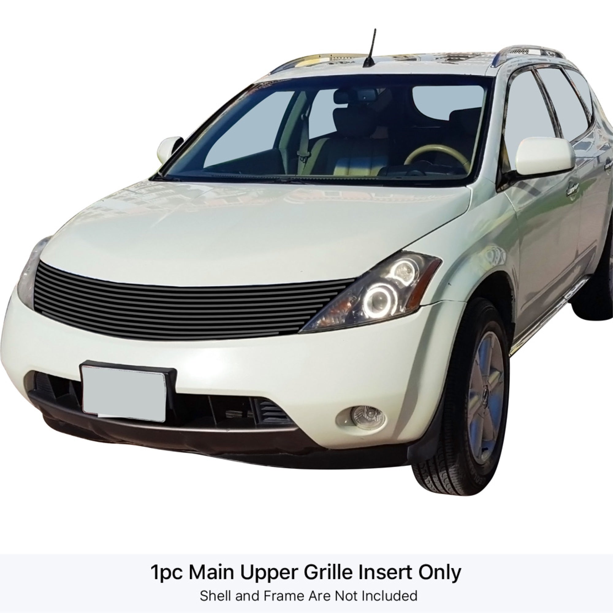 2003-2008 Nissan Murano Stainless Steel Black Powder Coated Finish 8X6 Horizontal Billet Black Stainless Steel Billet Grille
