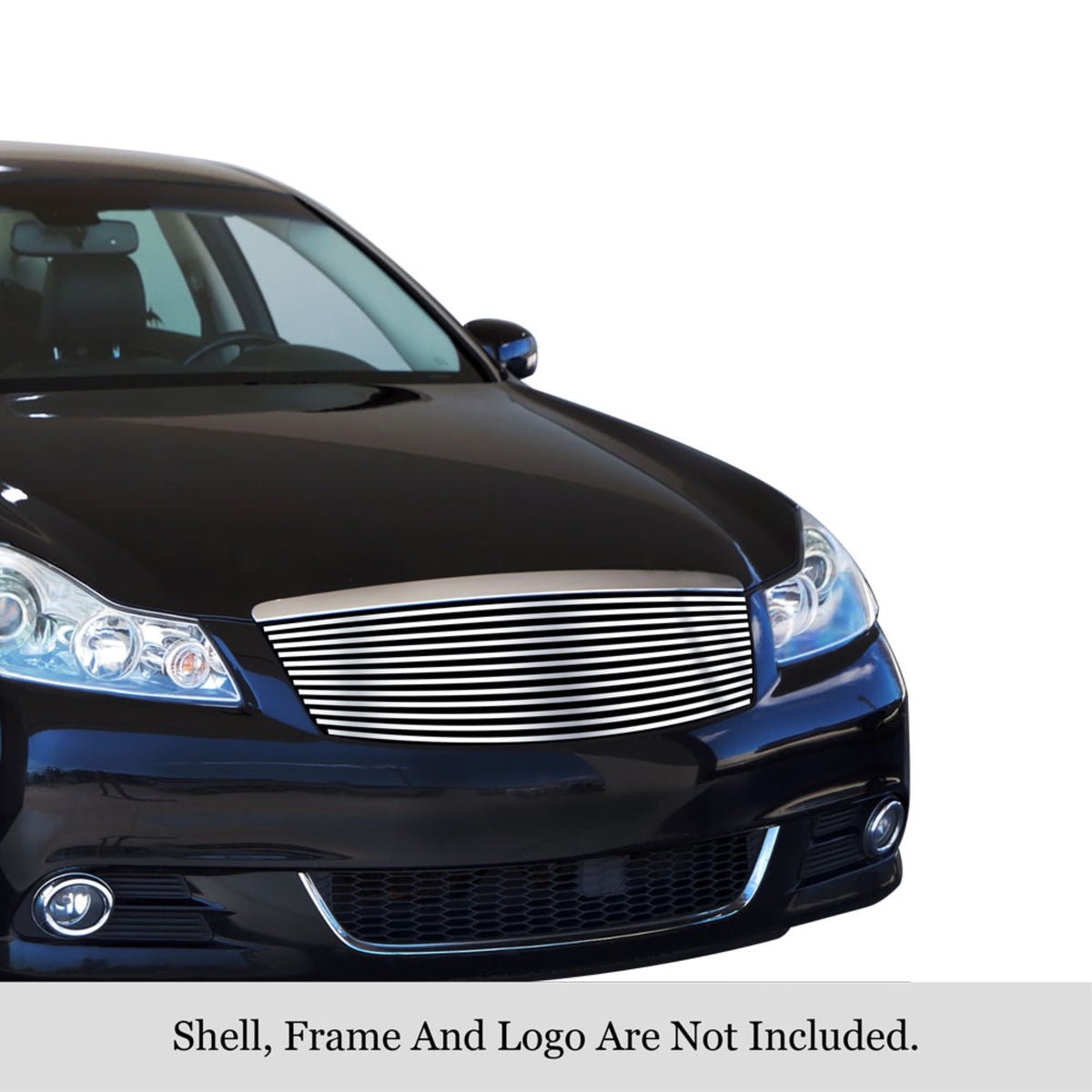 2008-2010 Infiniti M35 /2008-2010 Infiniti M45 Stainless Steel Silver Hairline Finish Finish 8X6 Horizontal Billet Stainless Steel Billet Grille