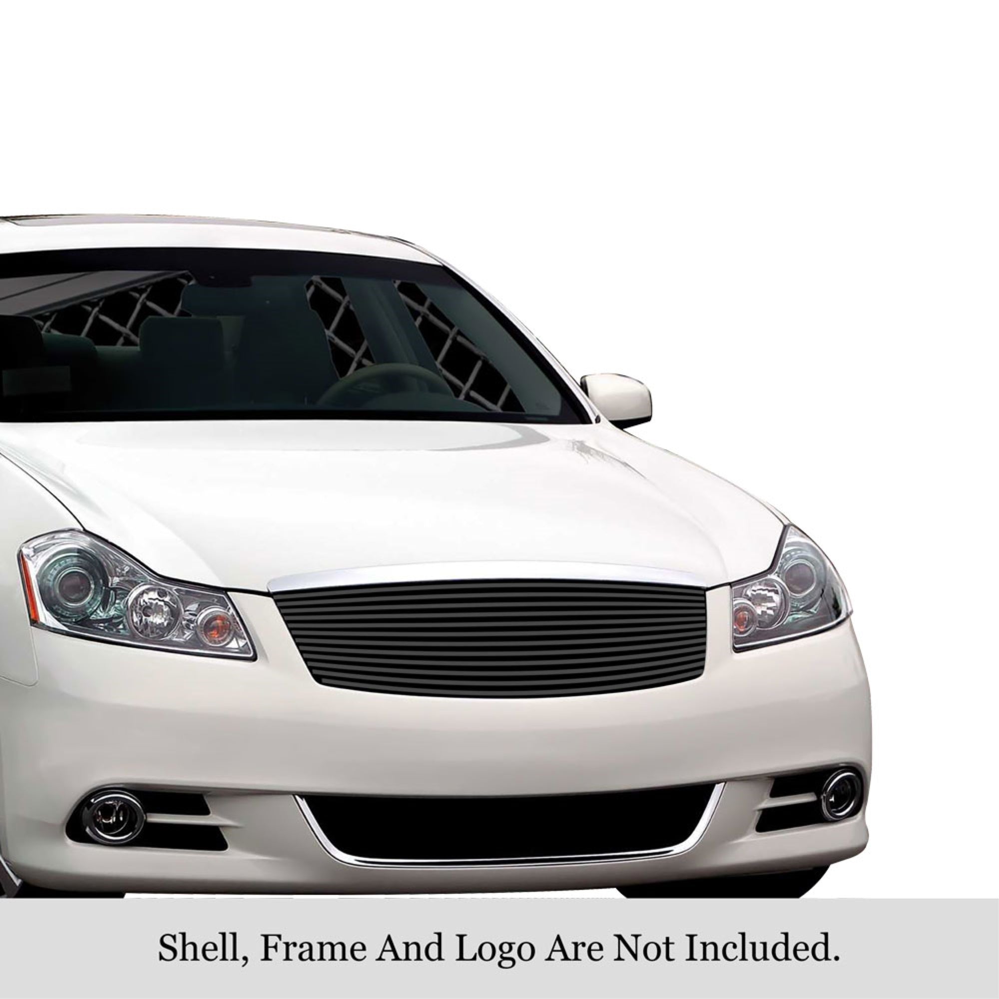 2008-2010 Infiniti M35 /2008-2010 Infiniti M45 Stainless Steel Black Powder Coated Finish 8X6 Horizontal Billet Black Stainless Steel Billet Grille