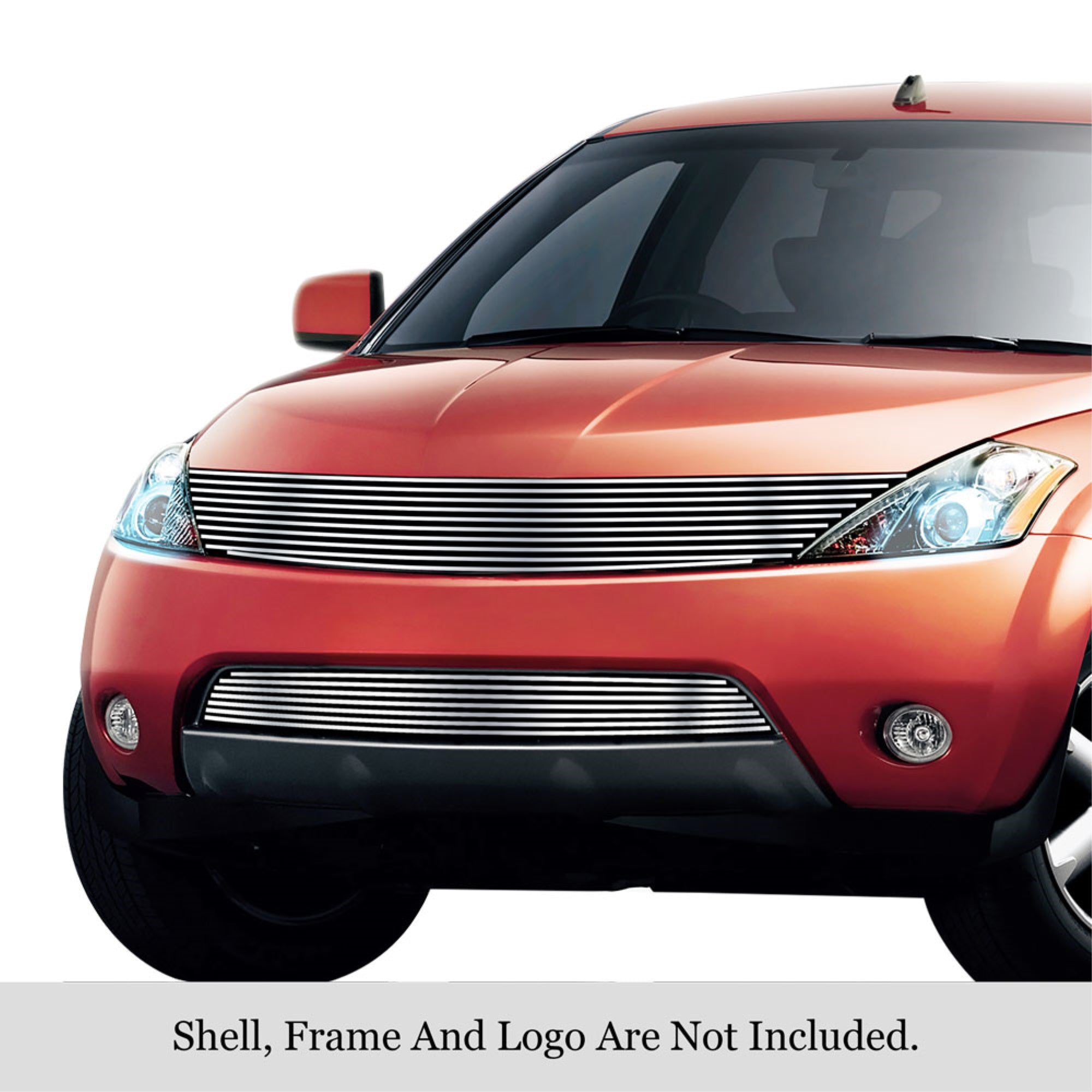 2003-2008 Nissan Murano Stainless Steel Silver Hairline Finish Finish 8X6 Horizontal Billet Stainless Steel Billet Grille