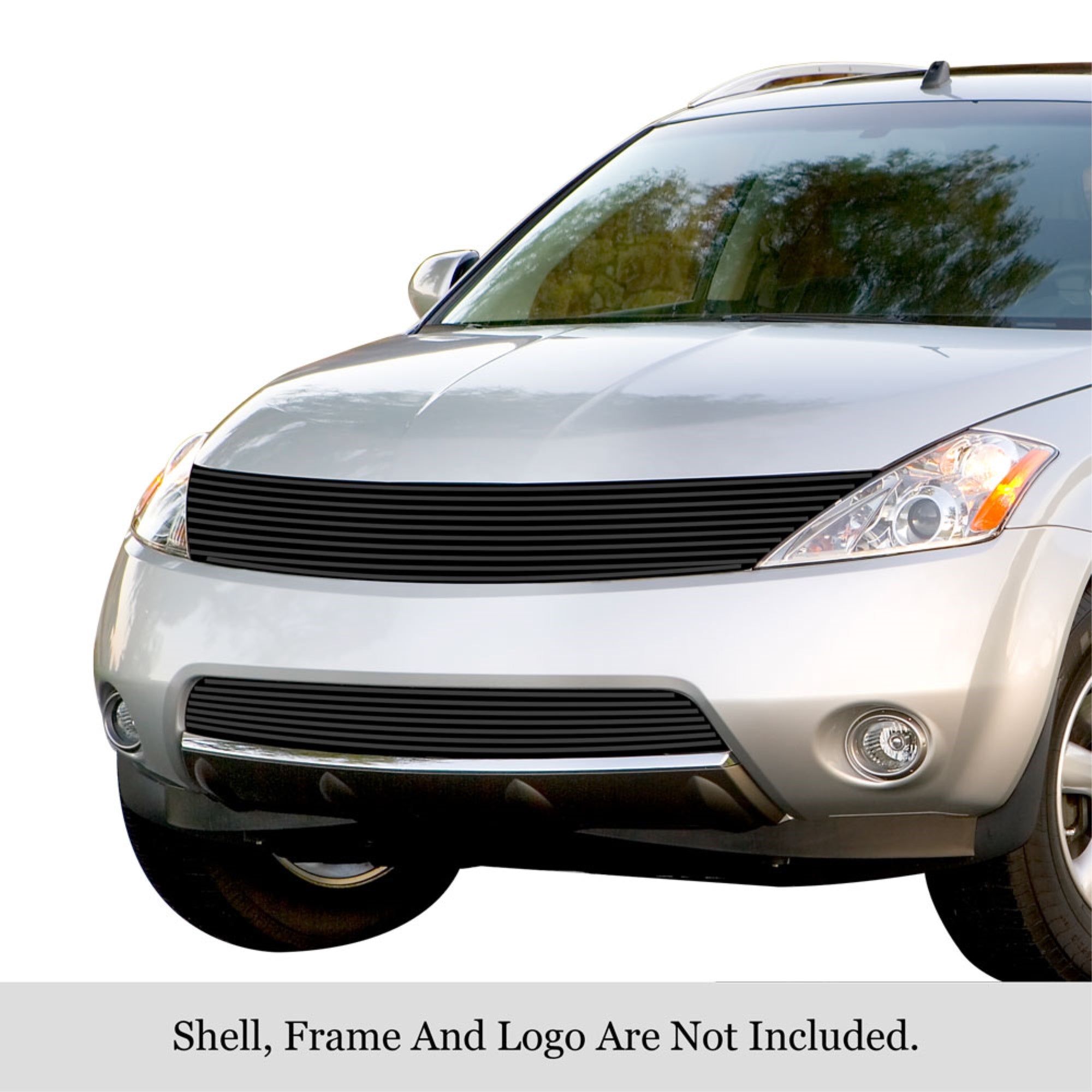2003-2008 Nissan Murano Stainless Steel Black Powder Coated Finish 8X6 Horizontal Billet Black Stainless Steel Billet Grille