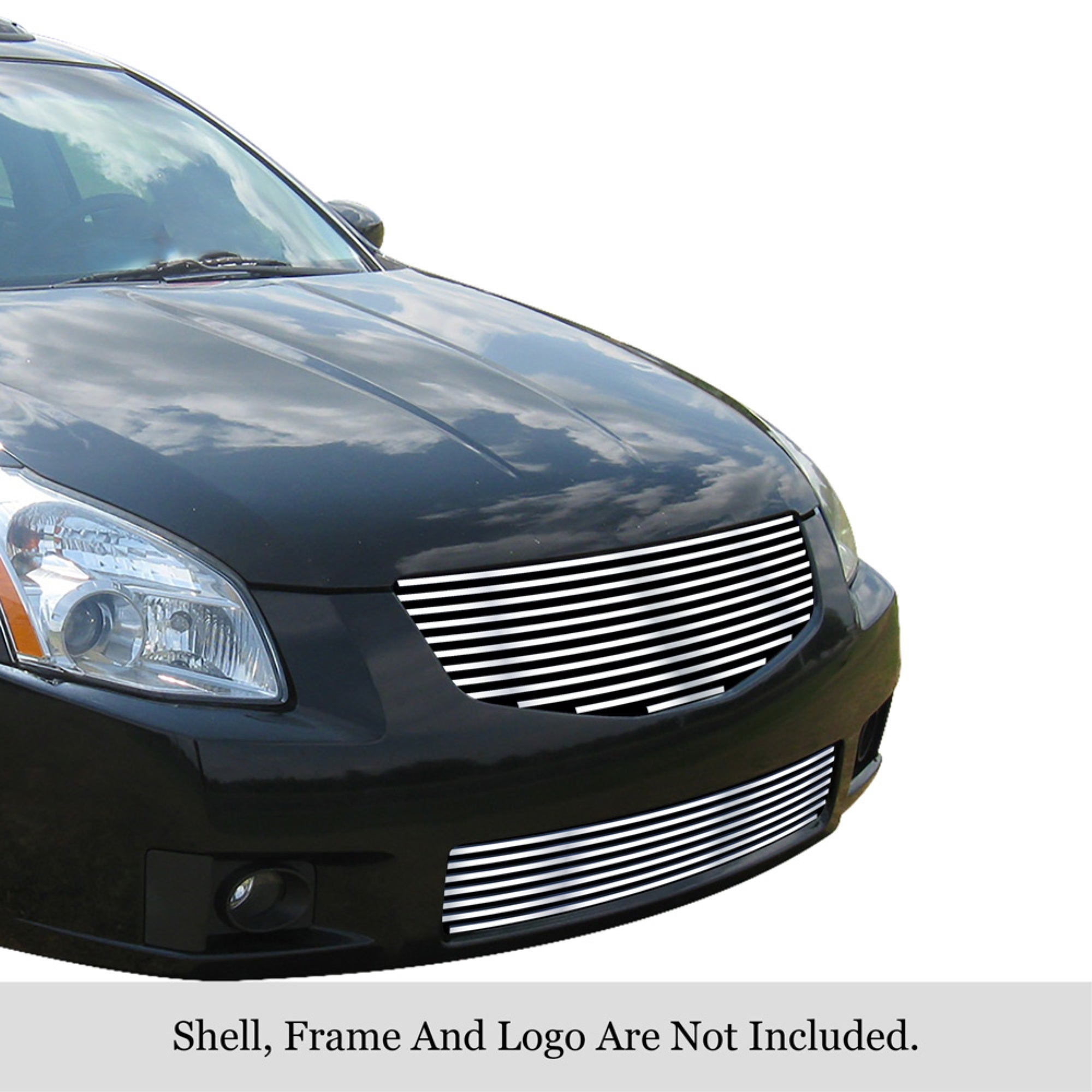 2007-2008 Nissan Maxima Stainless Steel Polished Finish 8X6 Horizontal Billet Stainless Steel Billet Grille