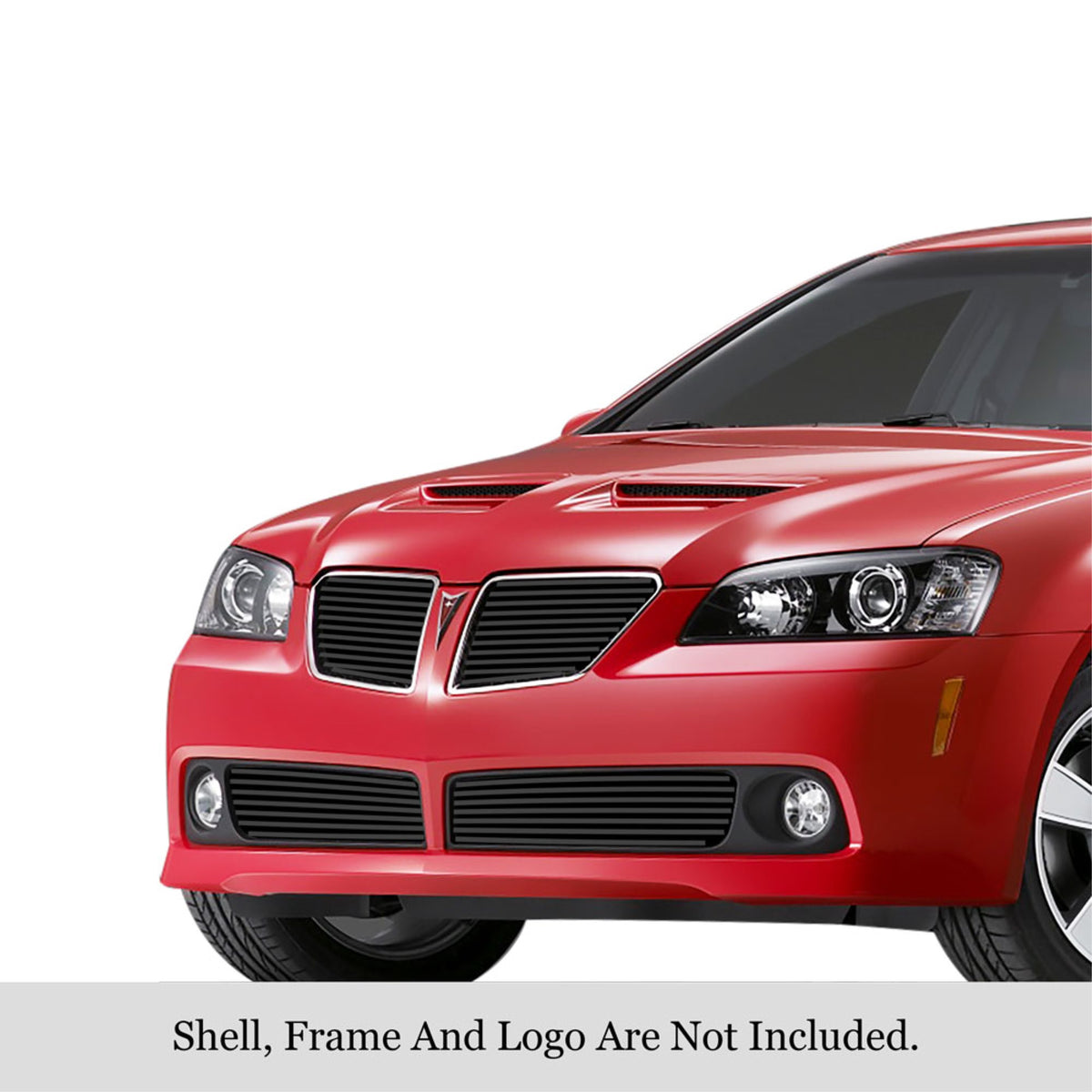 2008-2009 Pontiac G8 2008-2009 Pontiac G8 Not For Gxp Model Stainless Steel Black Powder Coated Finish 8X6 Horizontal Billet Black Stainless Steel Billet Grille